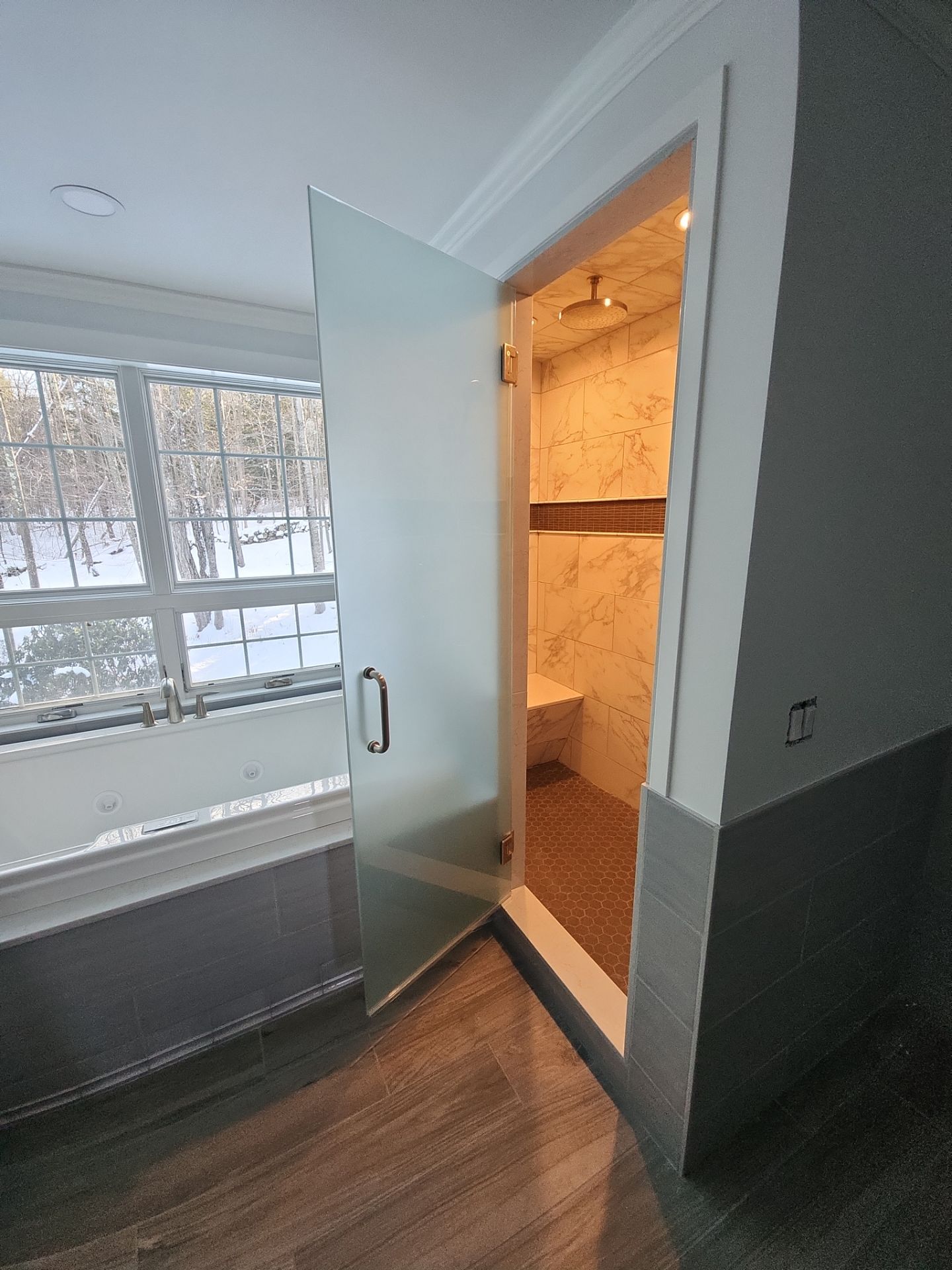 Frameless Steam Shower Door by Cheshire Glass Company