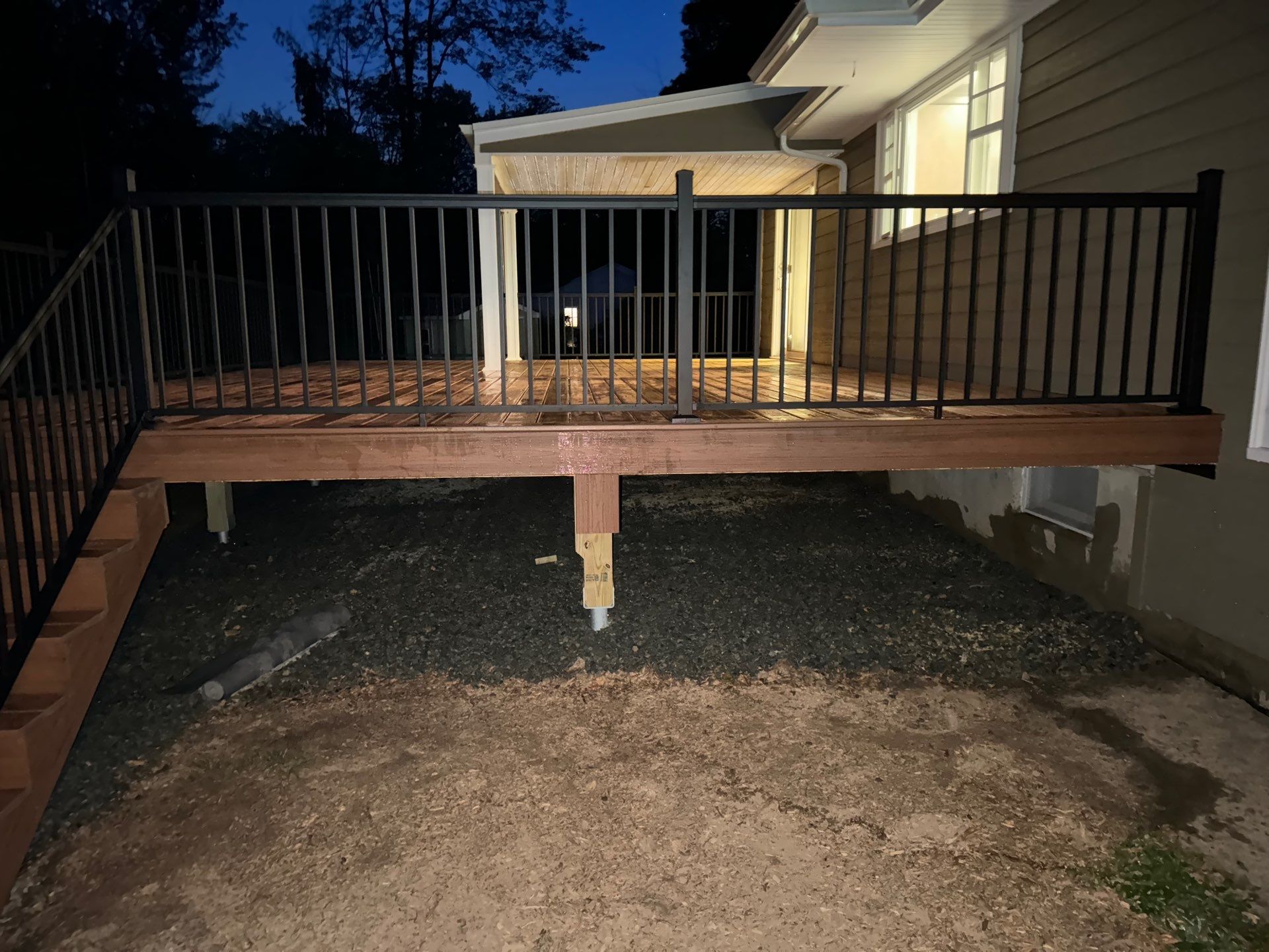 New Deck using Trex Tiki Torch  by deck guardian