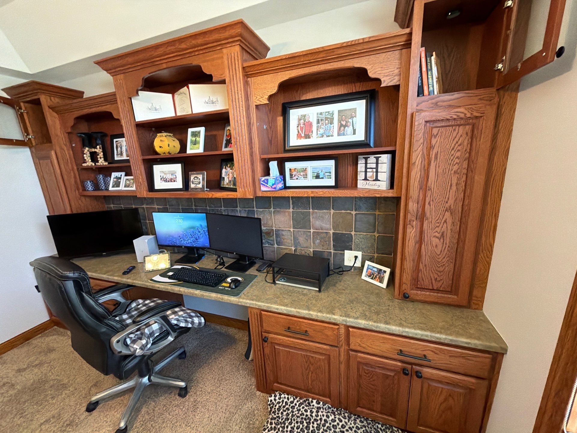 Custom Built-in Cabinetry and Office Desk Painting in Sioux Falls by Select Painting, Coatings & Garage Cabinets