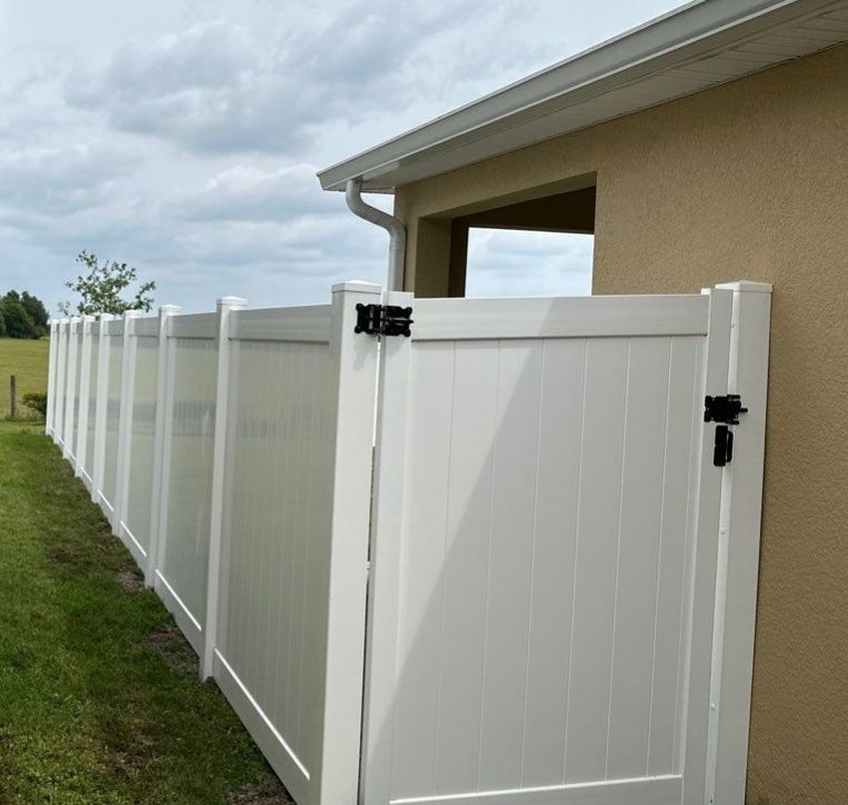 Aluminum Fence Installation using Vinyl Privacy Fence  by Asap fence and gates, LLC