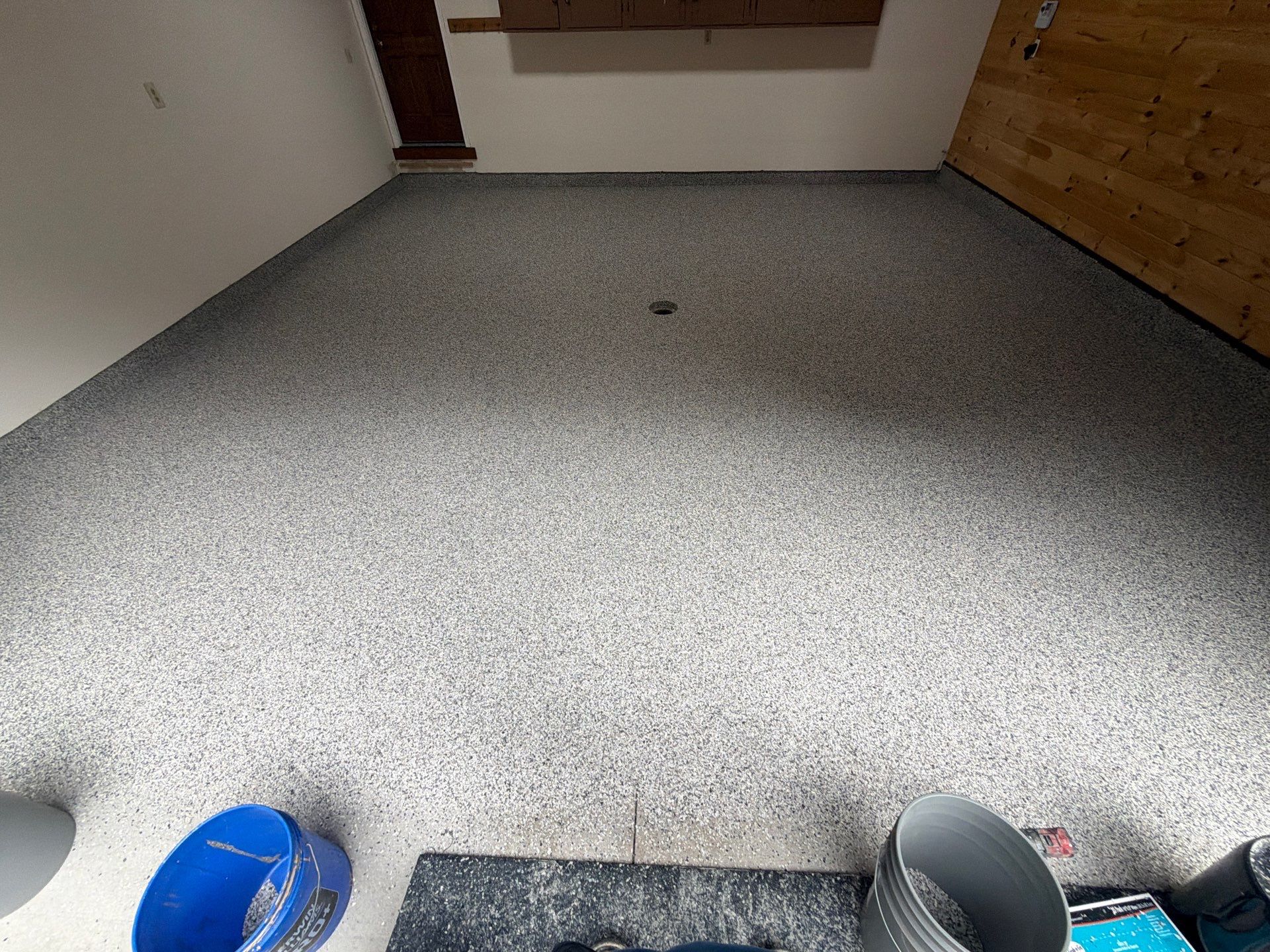 Gray Speckled Epoxy Flake Floor Coating in Muskegon by Gordon Painting