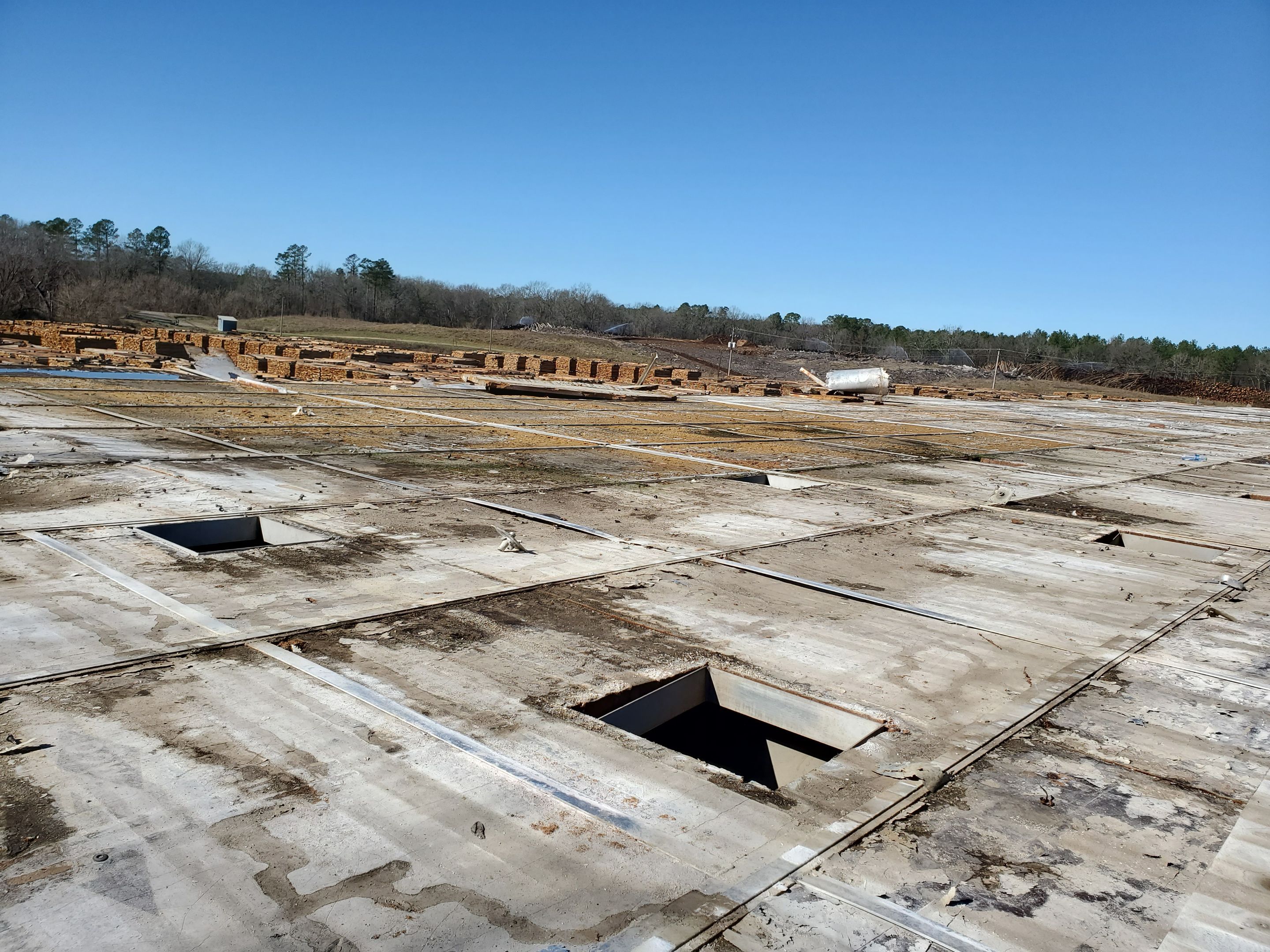 Commercial Roofing Installation using Aluminum Roofing panels by Hostetler Roofing