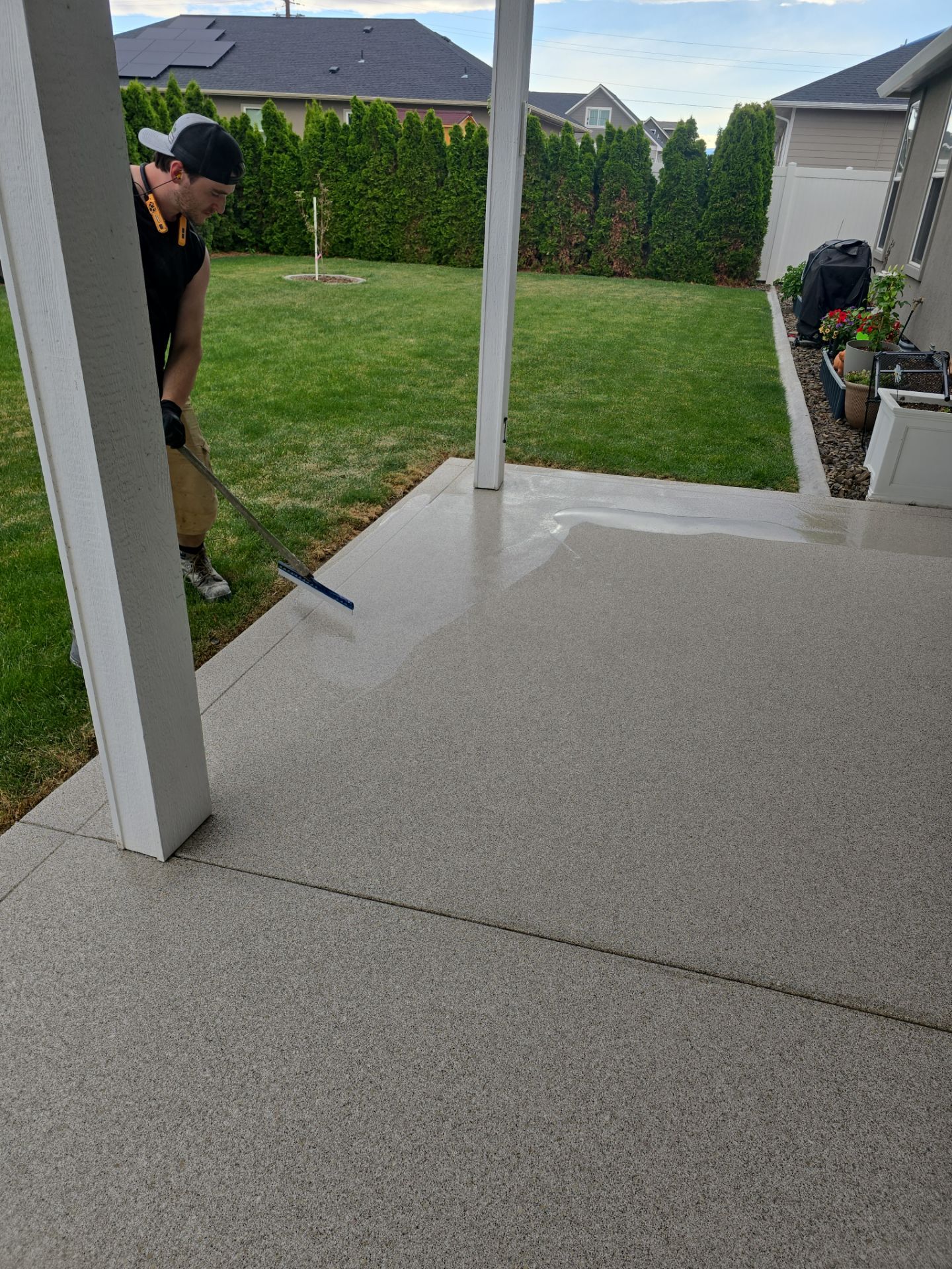 Yakima Patio Refinishing With Stone Marble Hybrid Concrete Coating by Croc Coatings, LLC