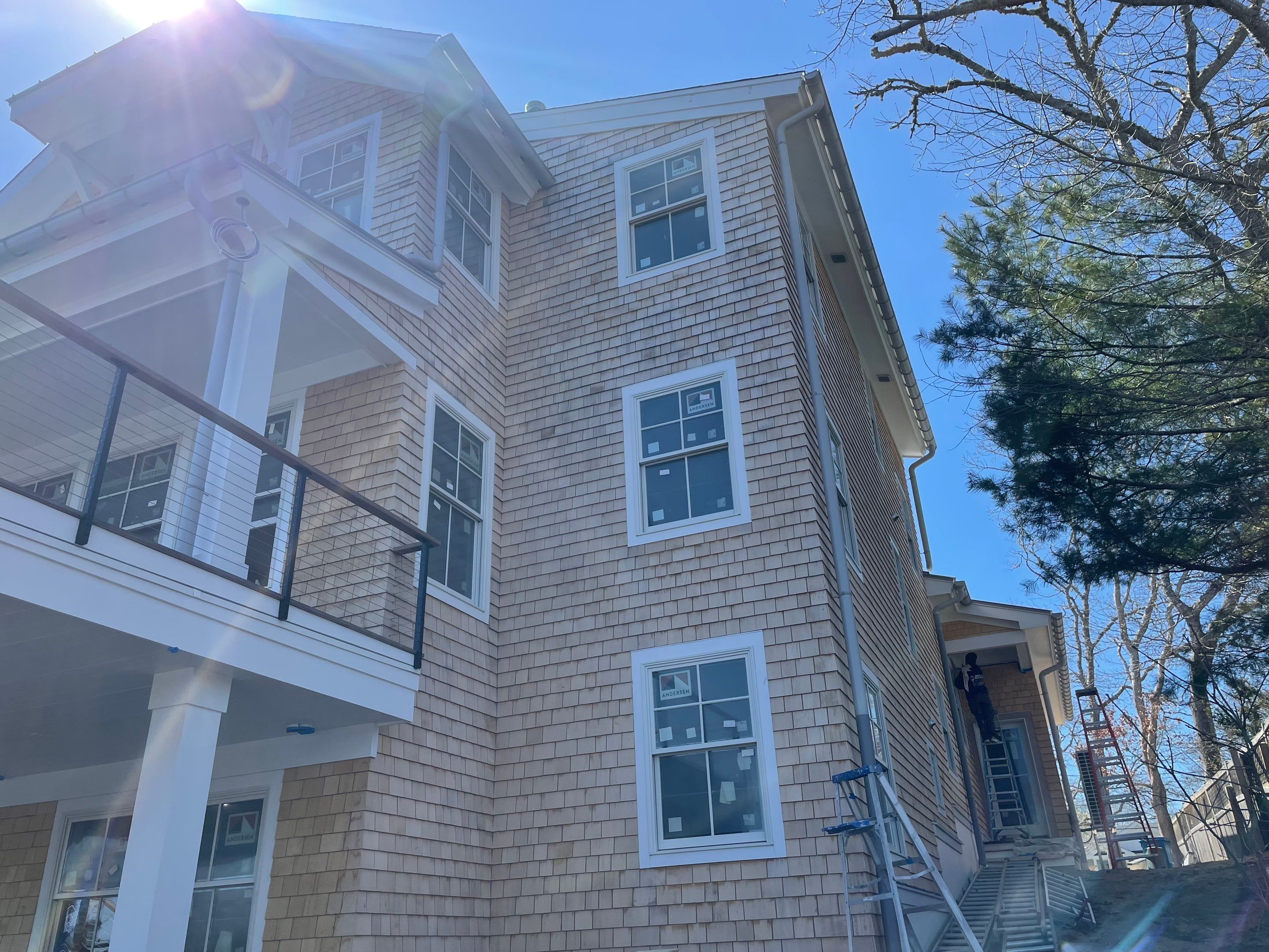 Gutter Installation using 6" Half Round Aluminum Gutter in East Falmouth, MA by Gutter Pro Enterprises