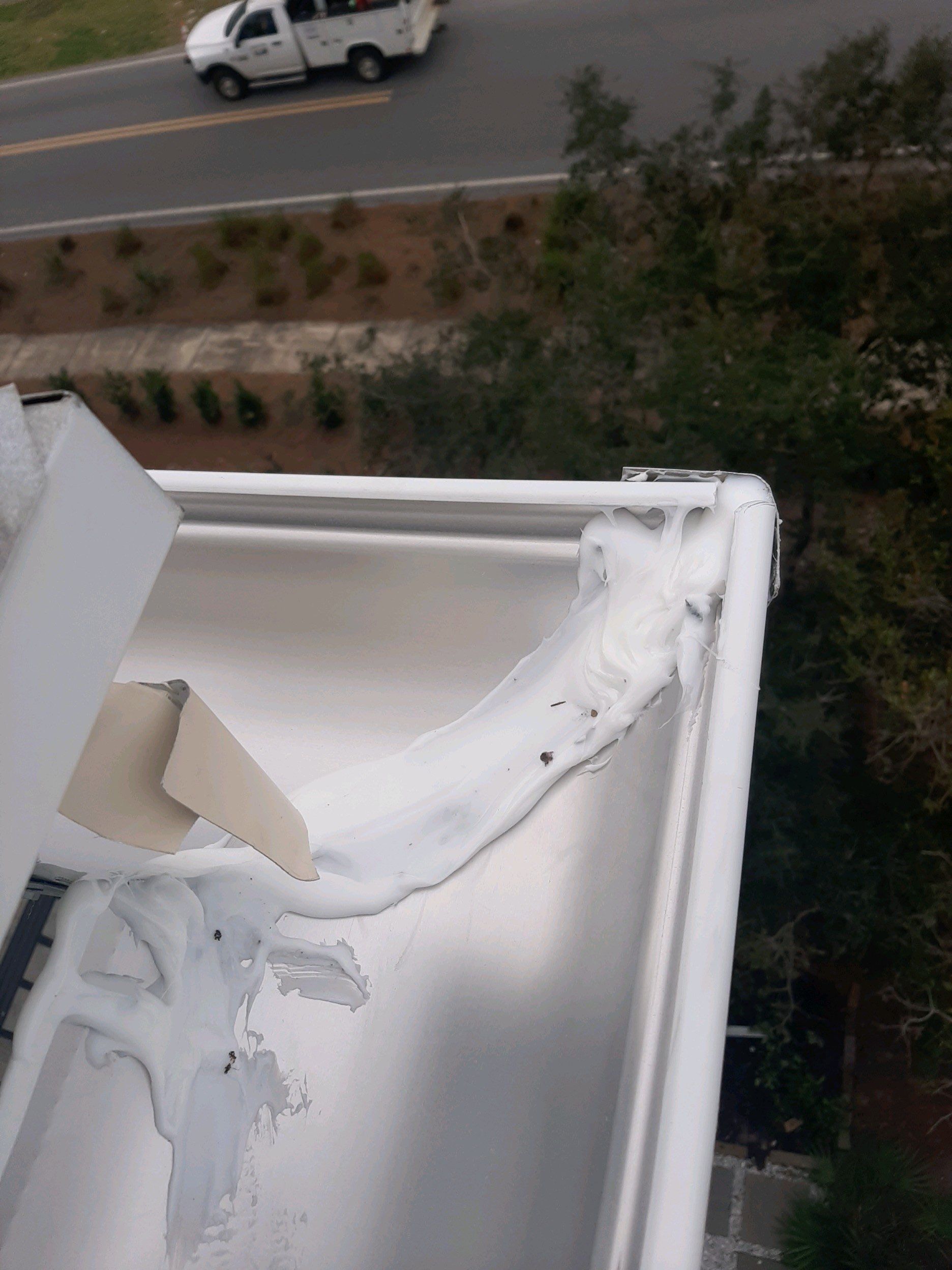 Gutter Installation Using White 6 Inch Seamless Gutters by Gutter Professors