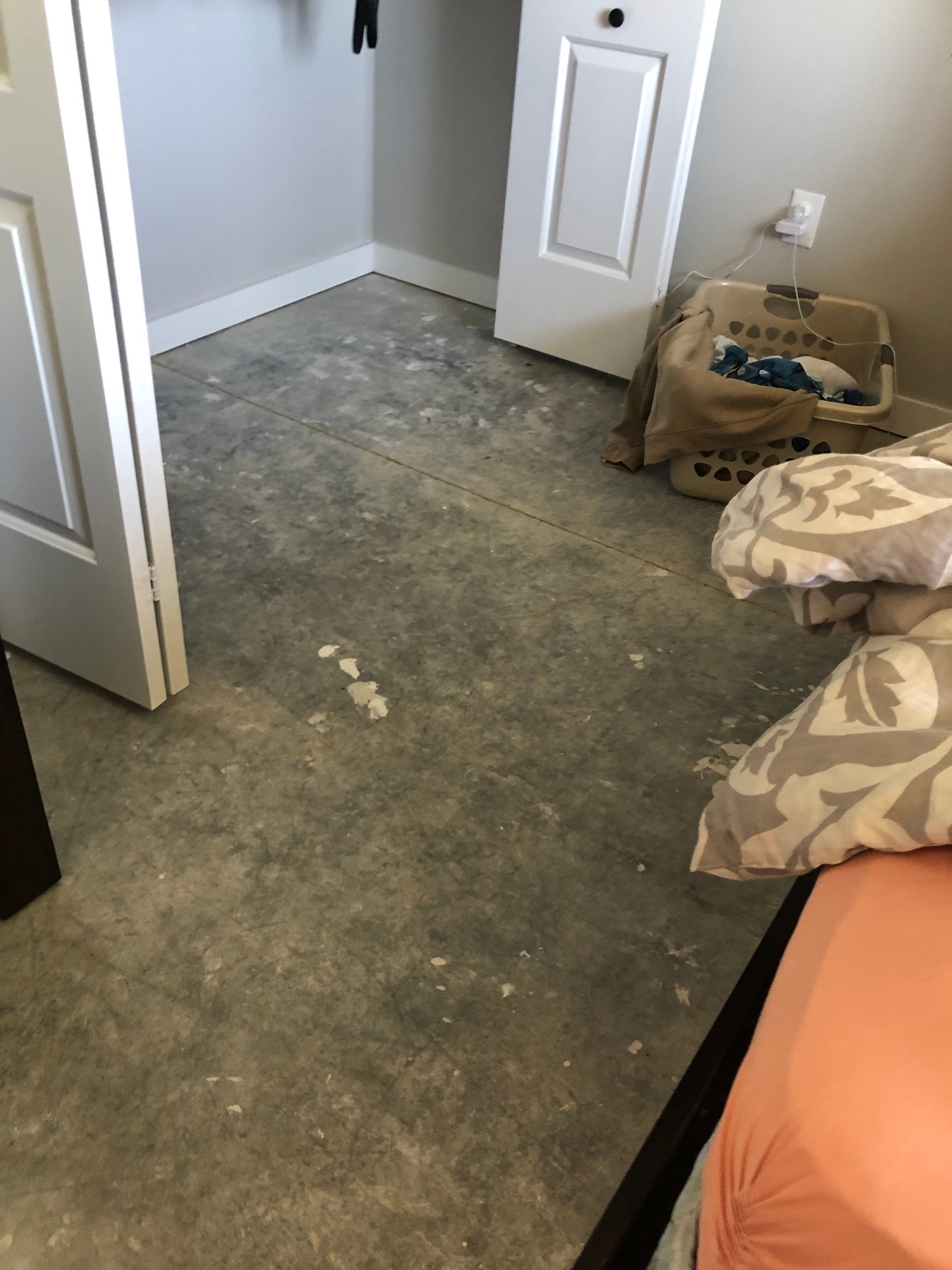 Louisburg, KS -- Basement Polish using Grey Stain by Big Red Decorative Concrete, LLC