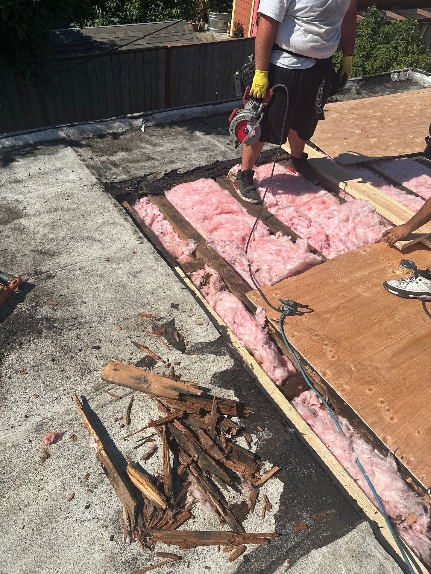 Residential Flat Roof Installation using GAF 60Mil TPO  by Orezona Building & Roofing Company, Inc.