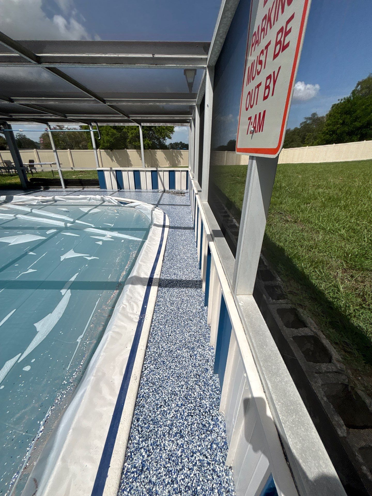 Lake Wales Pool Deck Concrete Coating with Orbit Flake by Performance Floors & Coating