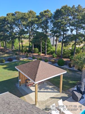 New Gazebo Build with Heather Blend Shingle Roof in Hampstead, NC