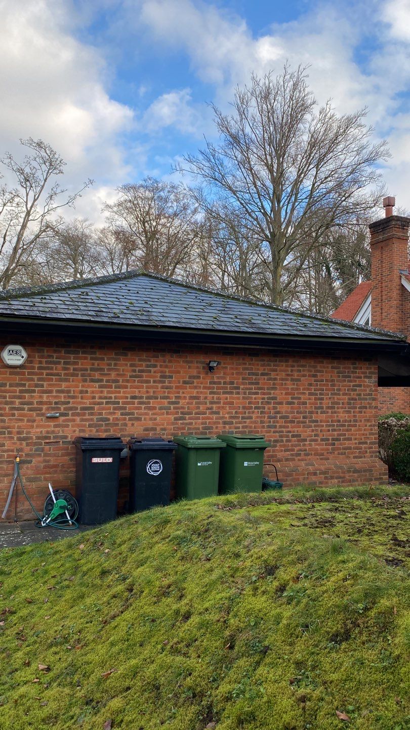Garages Roof Cleaning using Honda 15lpm Low Pressure Washing Machine by Ges Exterior Cleaning ltd