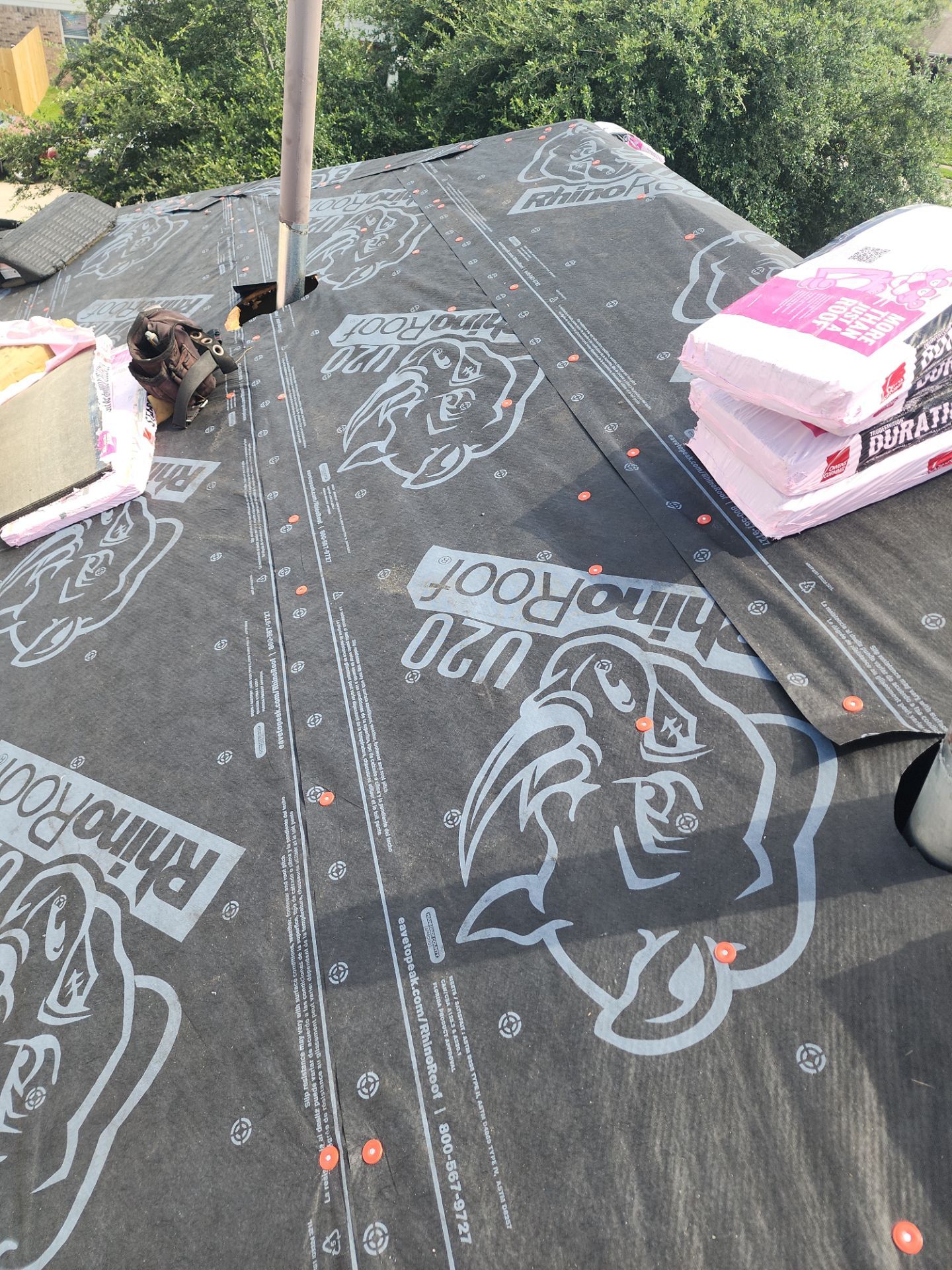 Residential Roof Installation using Owen's Corning Duration (Lifetime) Shingles by Roof Repair Company