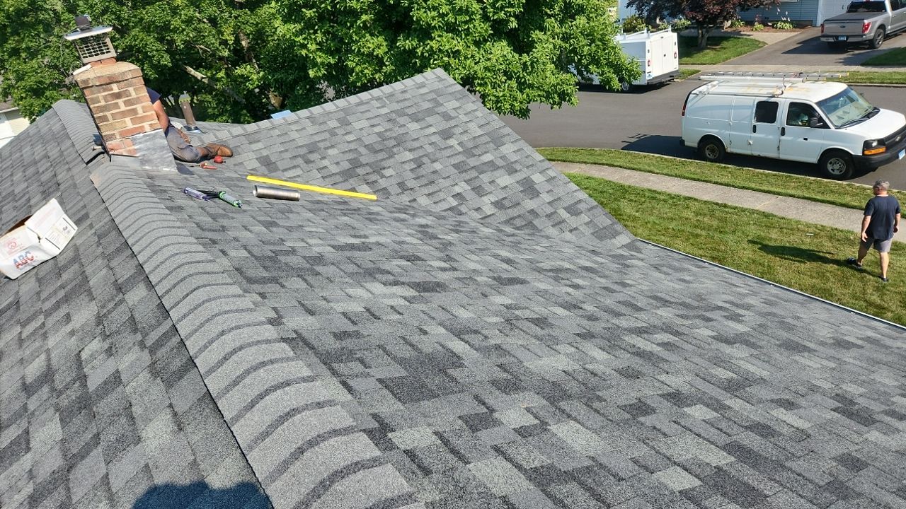 Residential Roofing Installation using Owens Corning Duration Estate Gray by A Plus Exterior