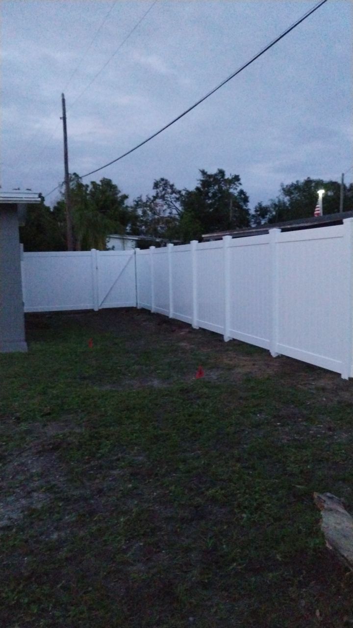 White Vinyl Privacy Fence Installation In North Port, FL by Asap fence and gates, LLC