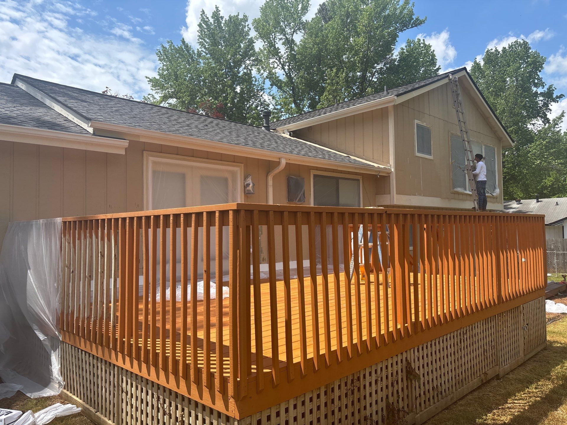Marietta, GA Rotten Wood Replacement, Exterior Paint, and Deck Stain  by Nelson Exteriors 