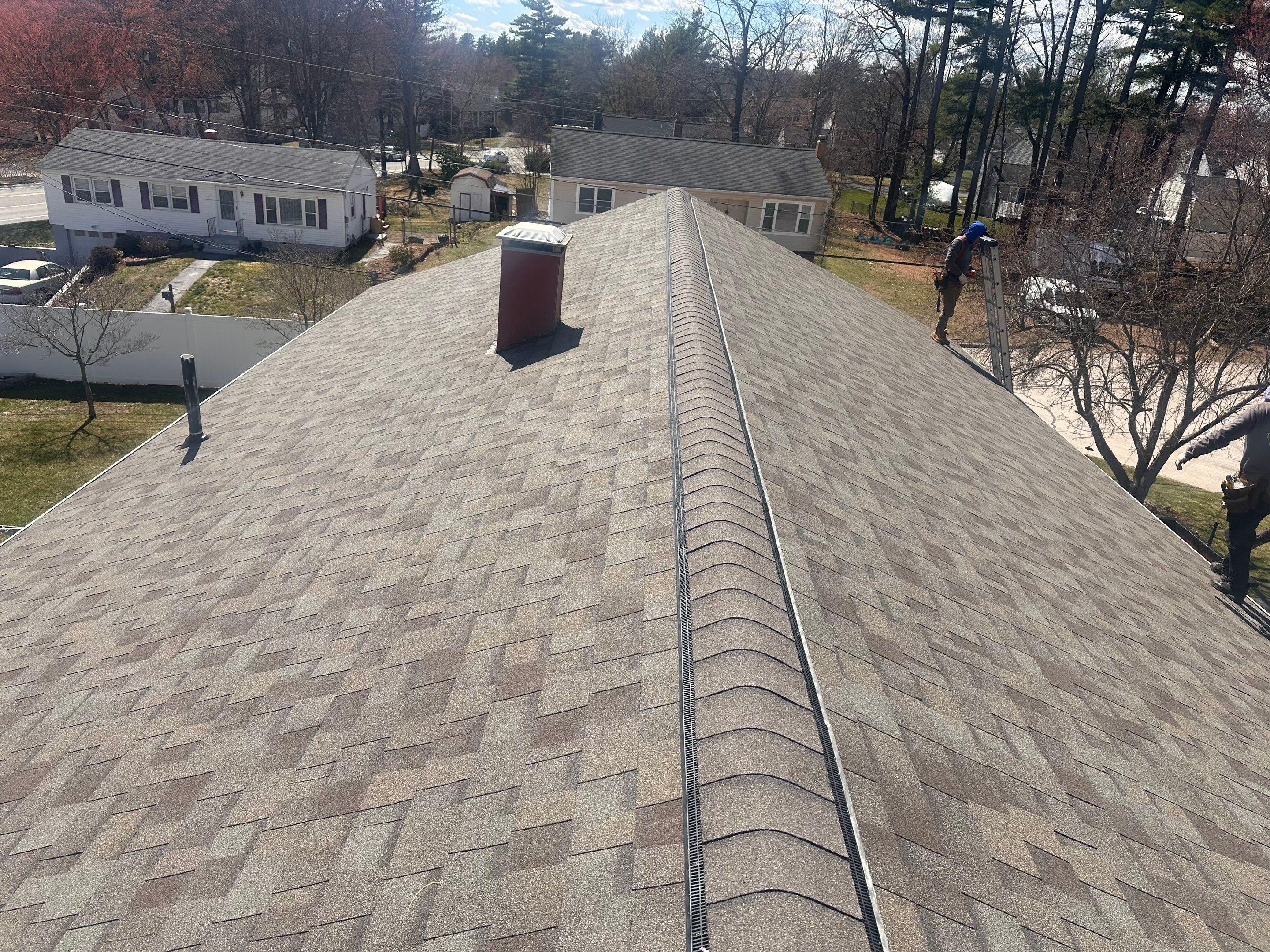 Full Residential Roof Replacement and Chimney Reflashing in Nashua by Tall pine roofing