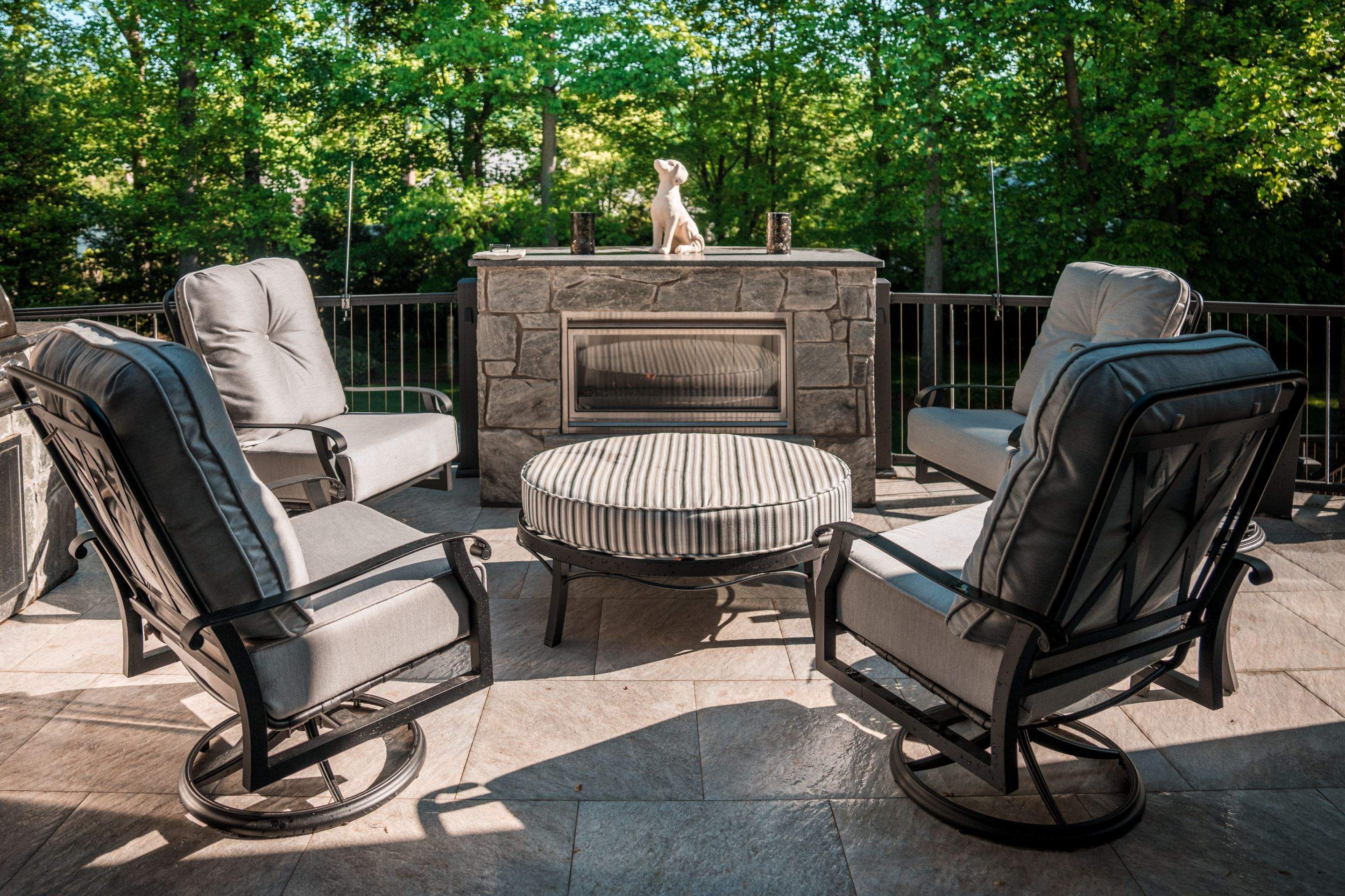 Custom Multi-Level Deck, Outdoor Kitchen & Pool Patio in McLean, VA by Sunburst Construction Inc