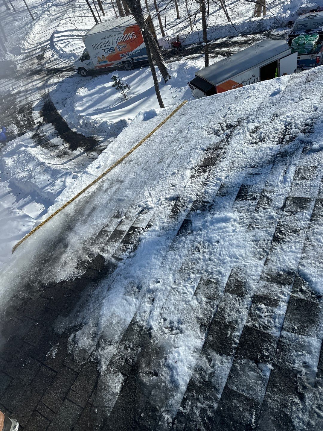 Roof Snow And Ice Dam Removal using Steamer by Stendahl Services