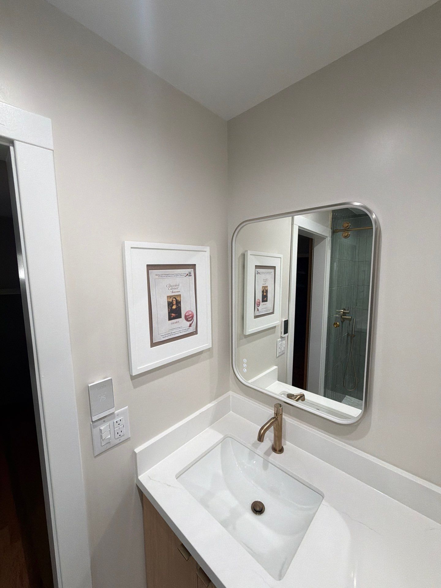 Custom Bathroom Remodel with Heated Floors and Vertical Sage Tile by  H4H Remodeling and Repairs Inc.