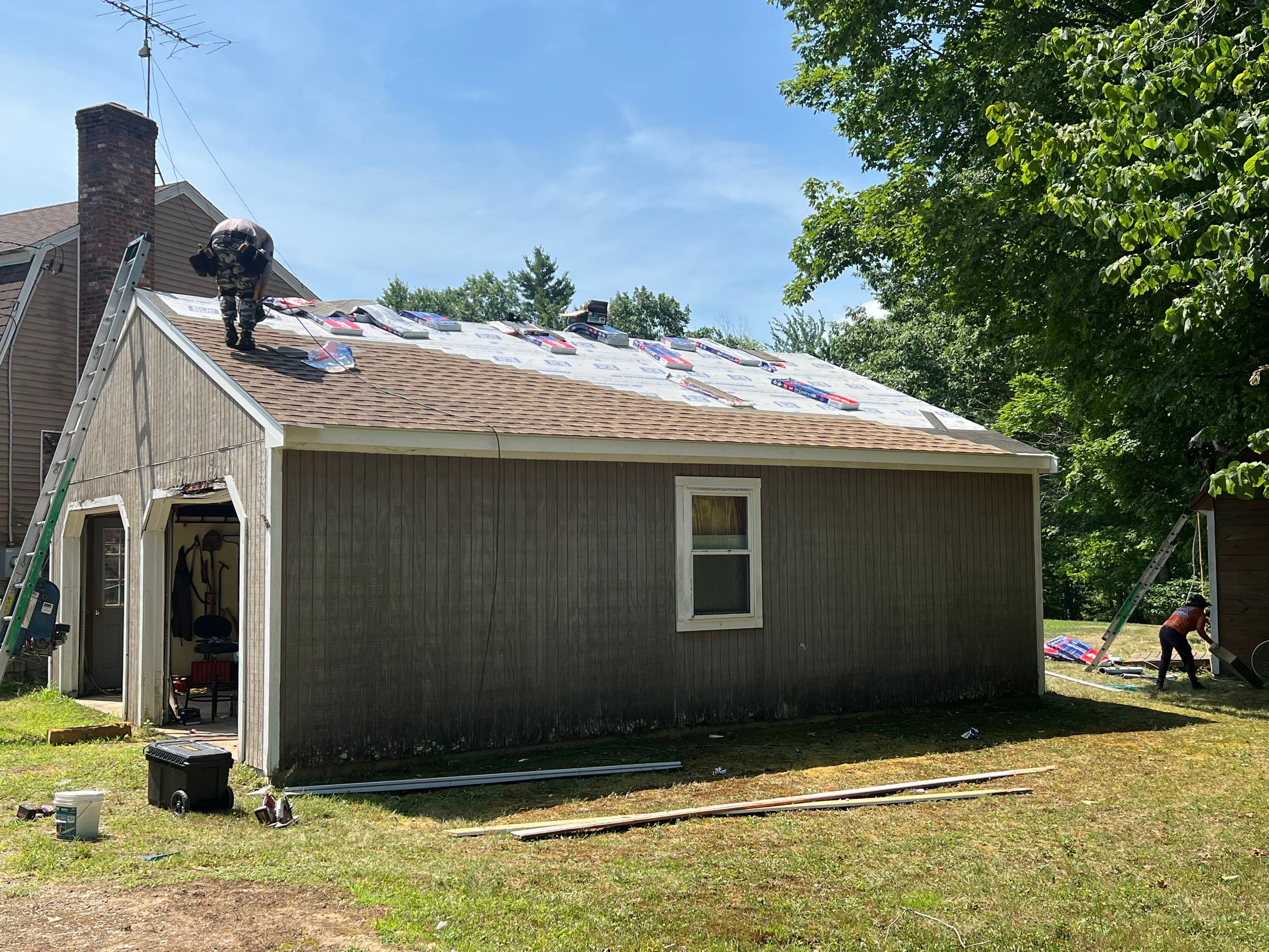 Garage and Shed Roof in Northwood New Hampshire by Tall pine roofing