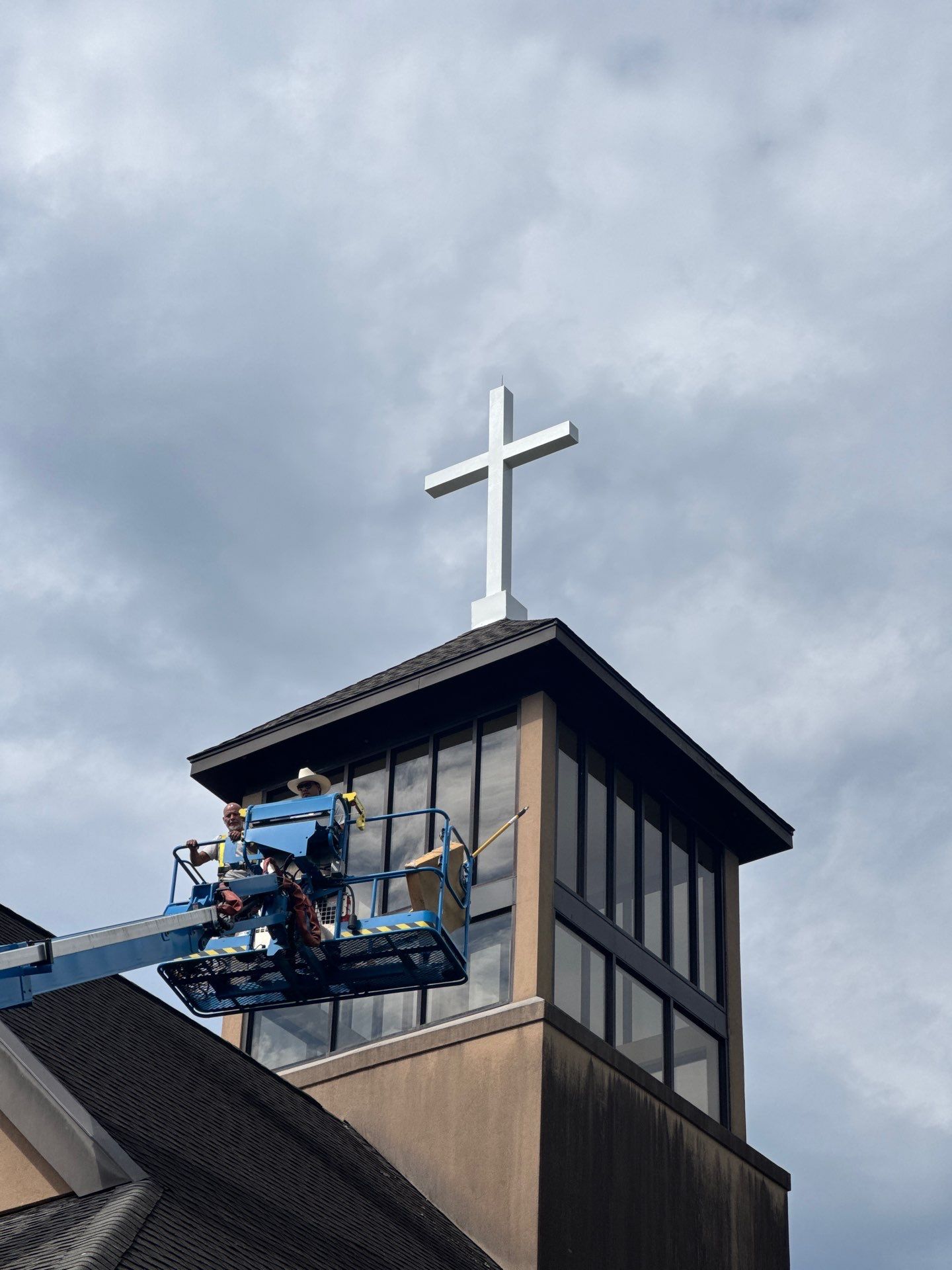 Steeple Cross Repair & Painting ⛪🎨 by Georgia Roof Advisors
