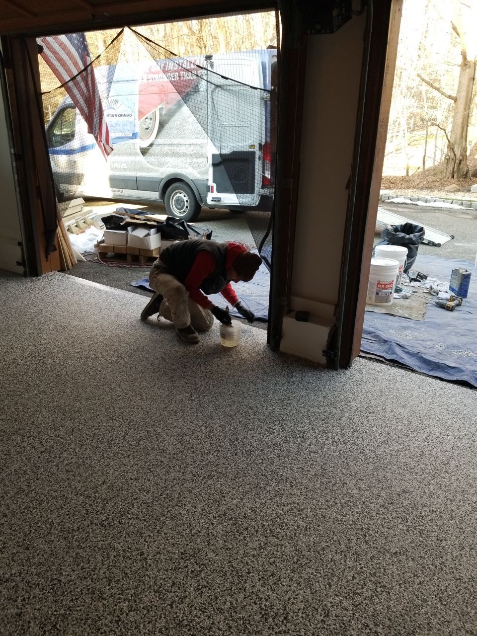 Garage Floor in Domino by Spectrum Painting, LLC