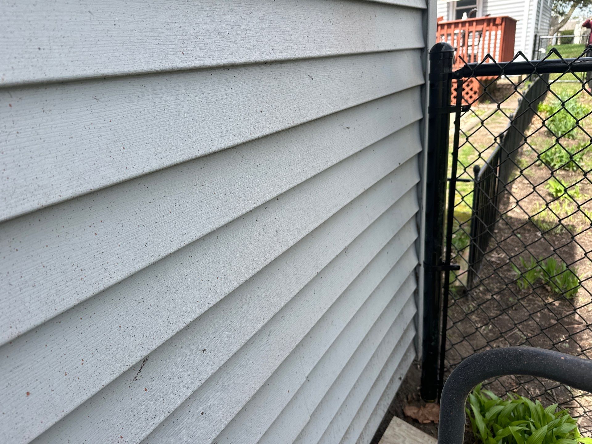 Black Chain Link Fence Installation for Waterloo Residential Backyard by Perfect Picket Fence and Stain