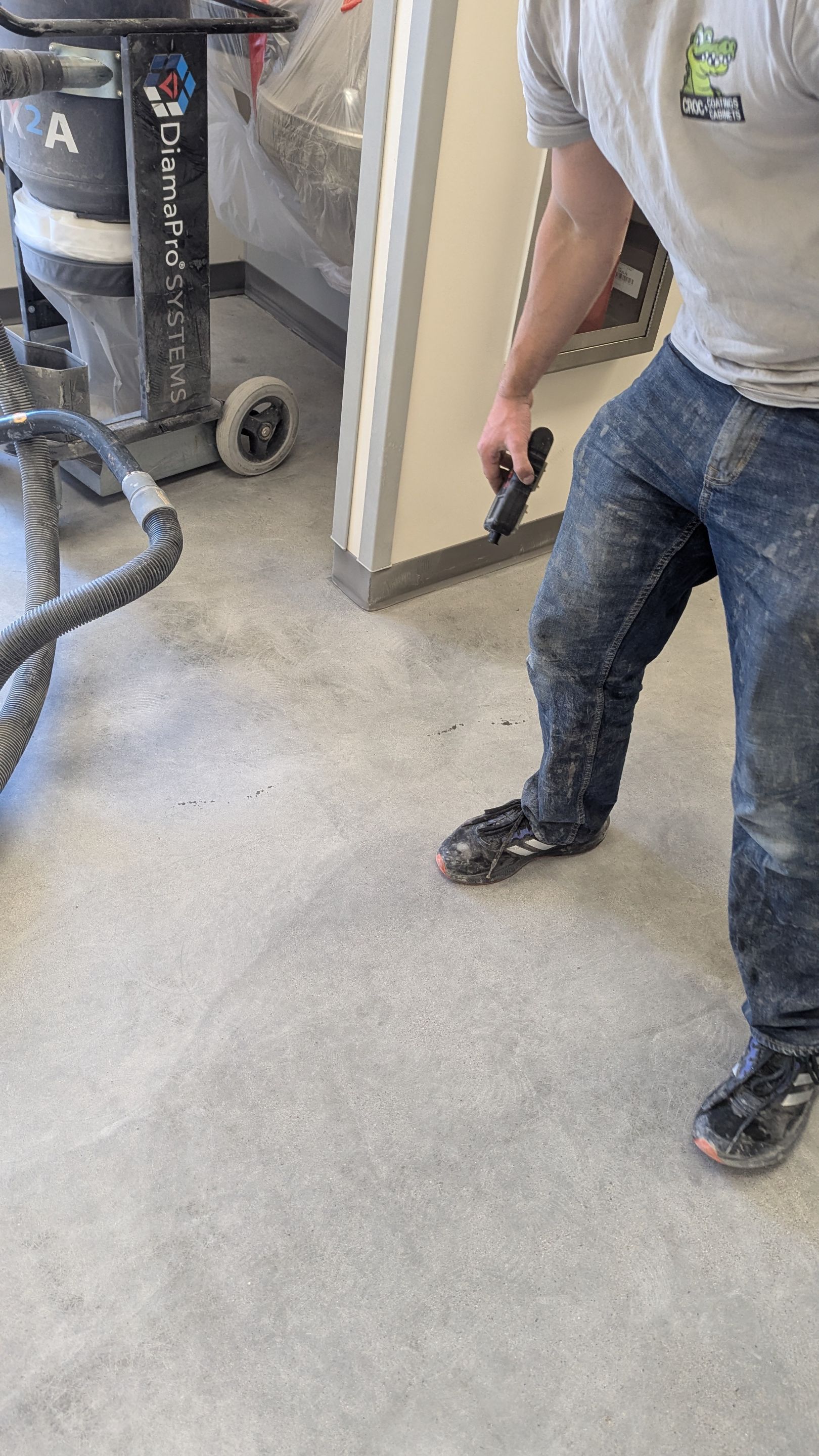 Commercial Floor Transformation using Aurora Accent W/Hypnotic Blue by Croc Coatings, LLC