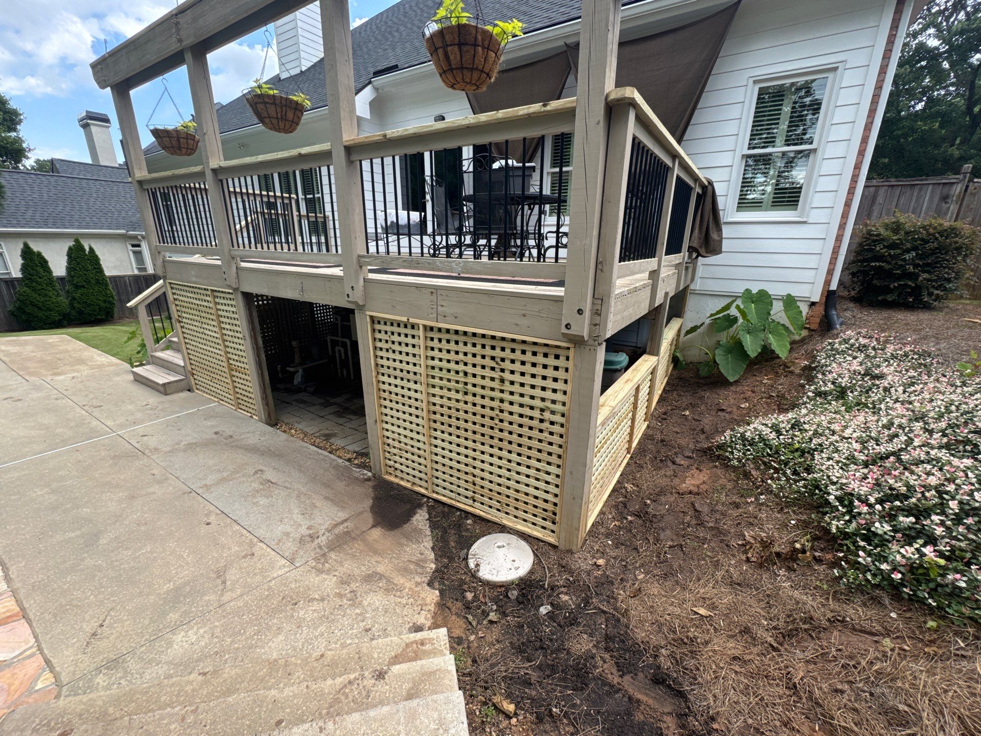 Elevated Wood Deck Refresh with New Lattice Skirting in Marietta by Swift Home Renovations