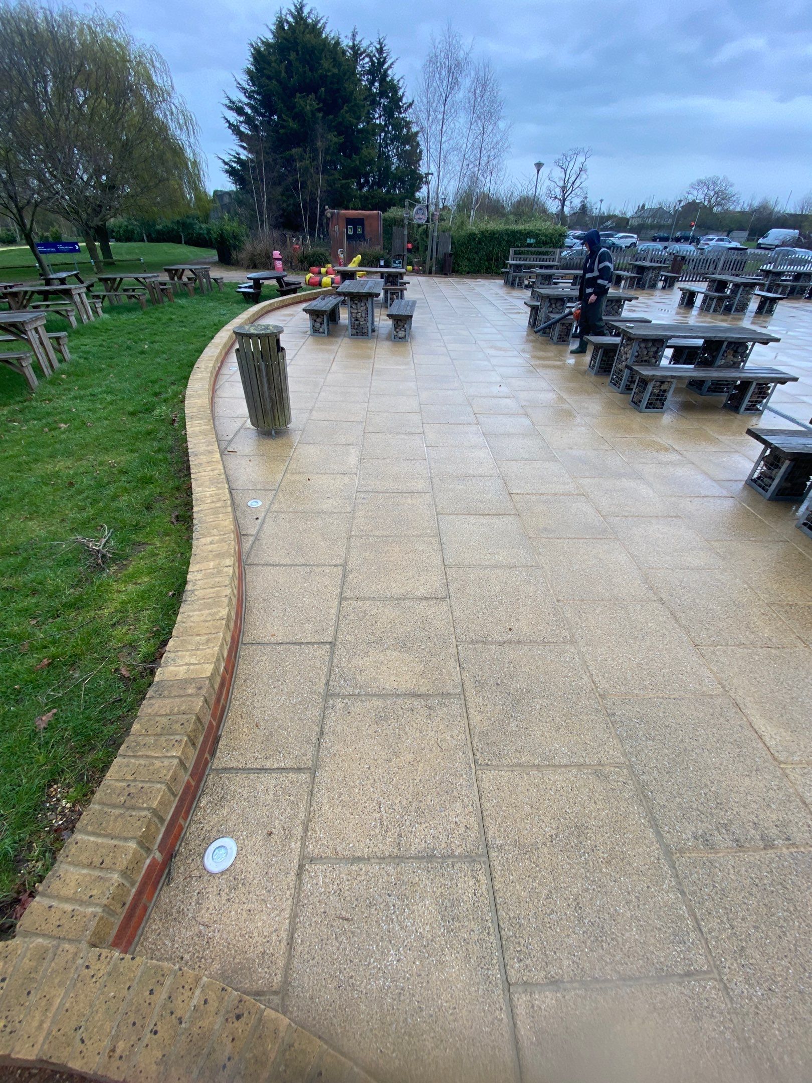 Patio Area Spring Clean using Mosmatic Flat Surface Cleaner by Ges Exterior Cleaning ltd