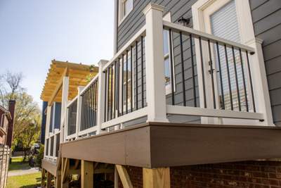 Atlanta, GA Deck Rebuild and Pergola Build using Deckorators Venture Series Decking, Trex Composite Railing, and Pressure Treated Pine