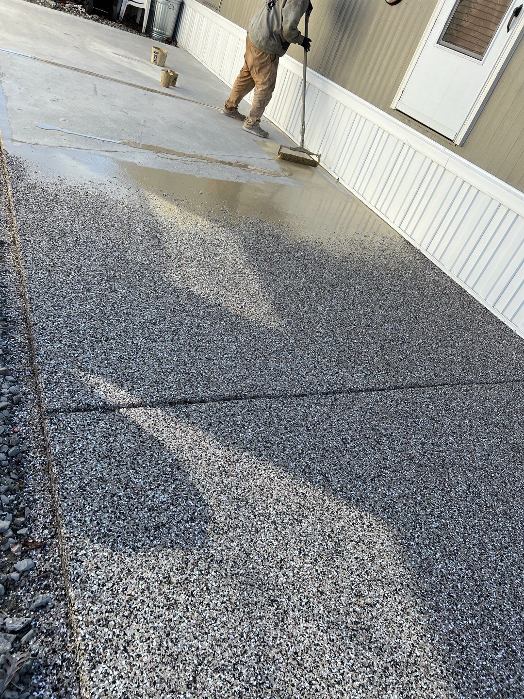 Patio Installation using Desert Sand by Your1DayFloor.com