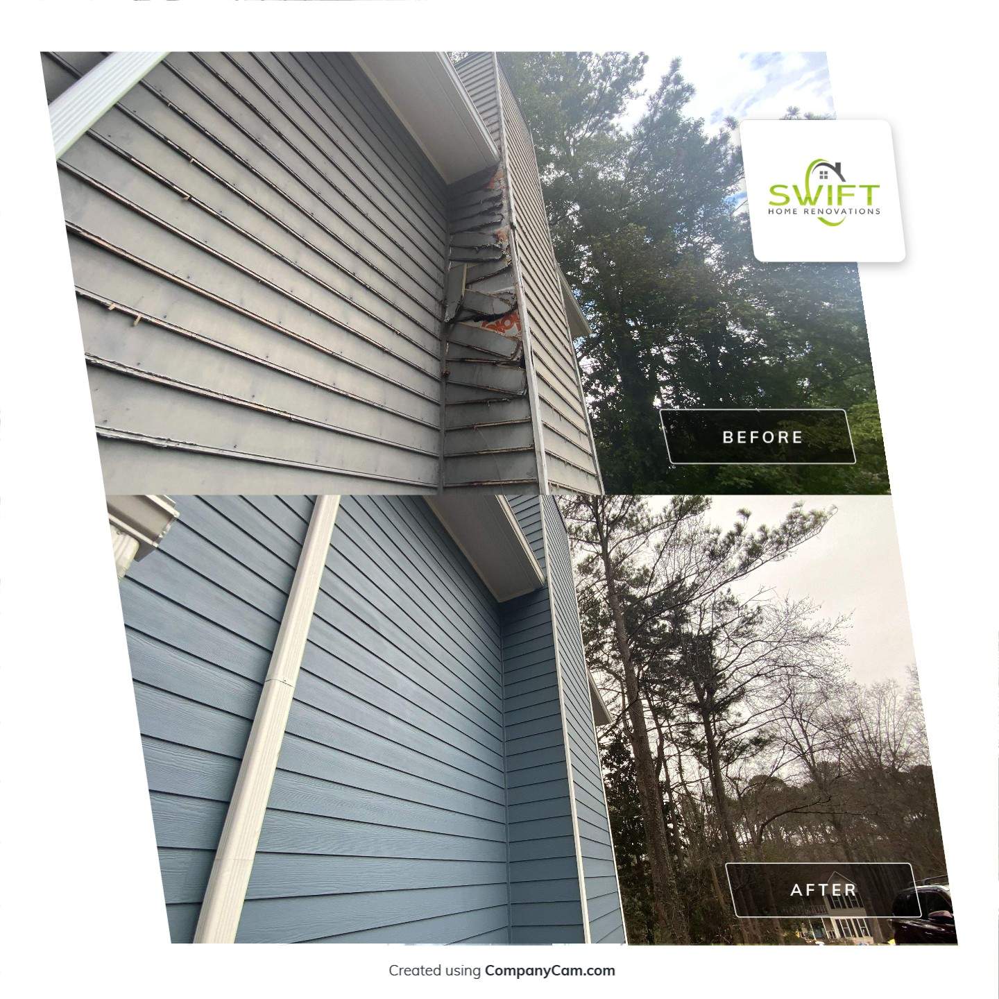 Full Exterior Siding Replacement and Trim Update in Lilburn Georgia by Swift Home Renovations