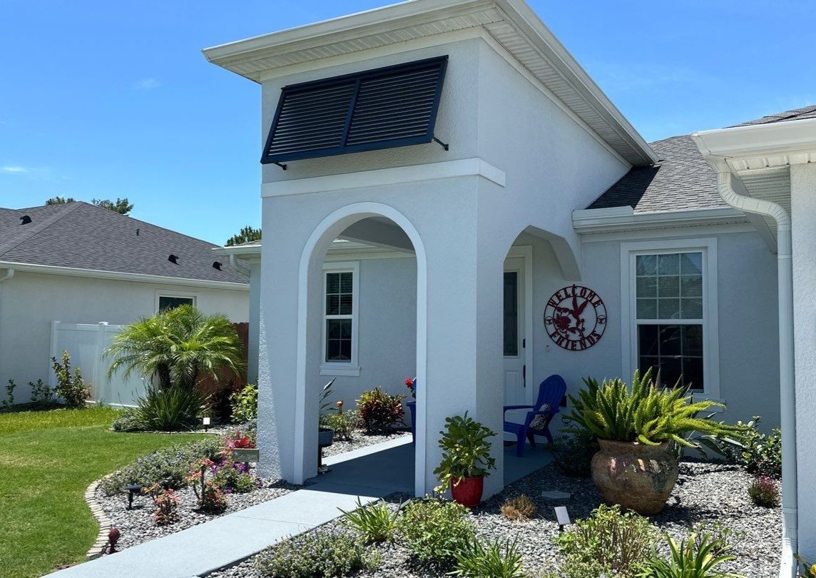 Decorative Bahamas in Grey Blue by Smart Guard Shutters