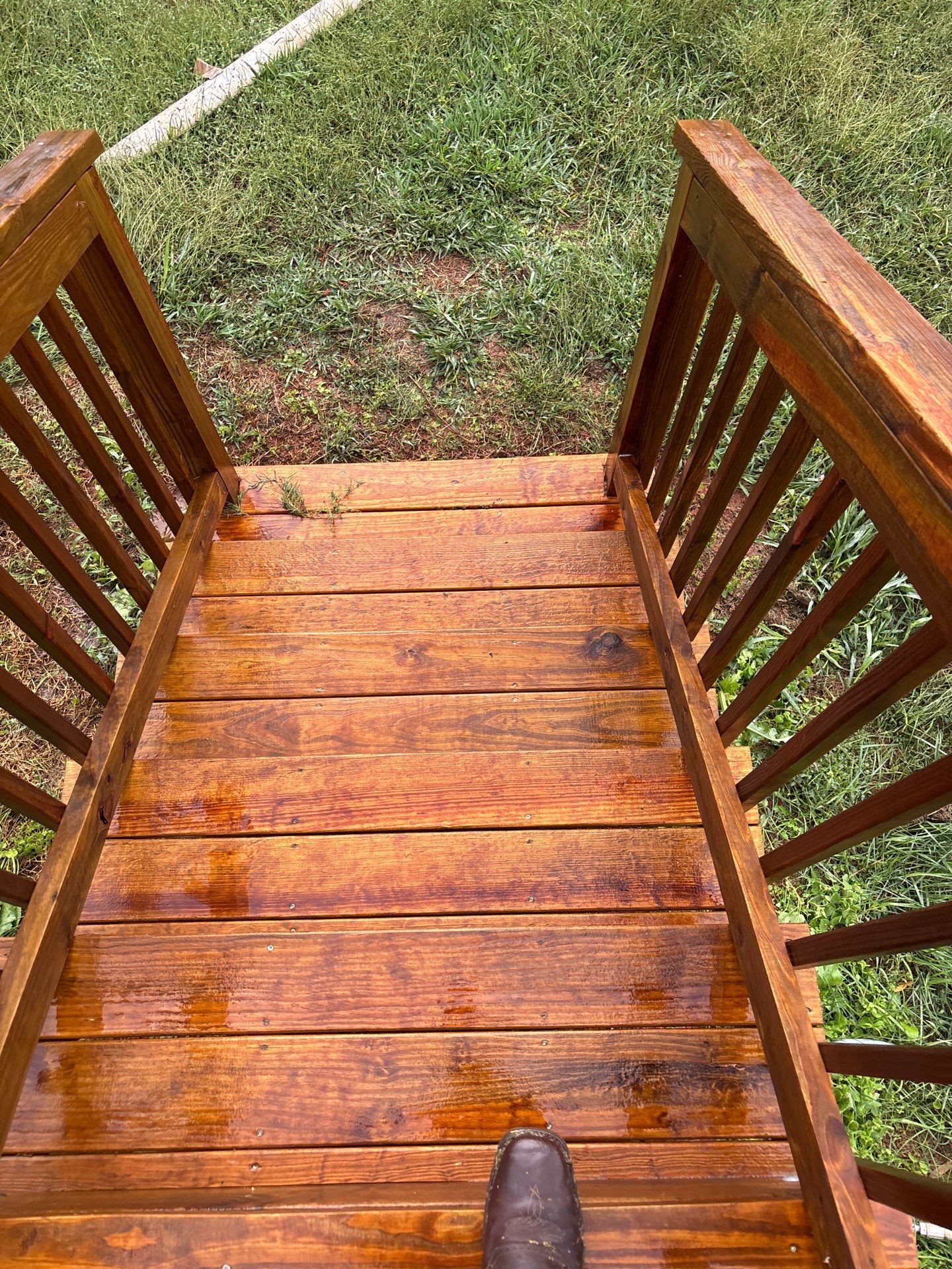 Concrete Walk Way and Wood Deck using Wood and Concrete Sealant by DuraSeal