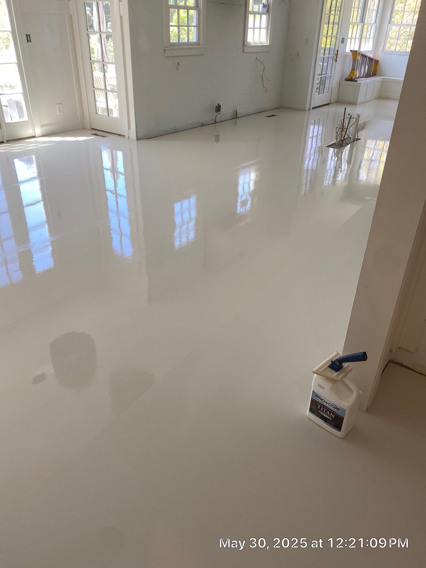 Paint the brand new maple floor...WHITE! Designer-driven project is a showstopper! by RTBaldwin Hardwood Floors