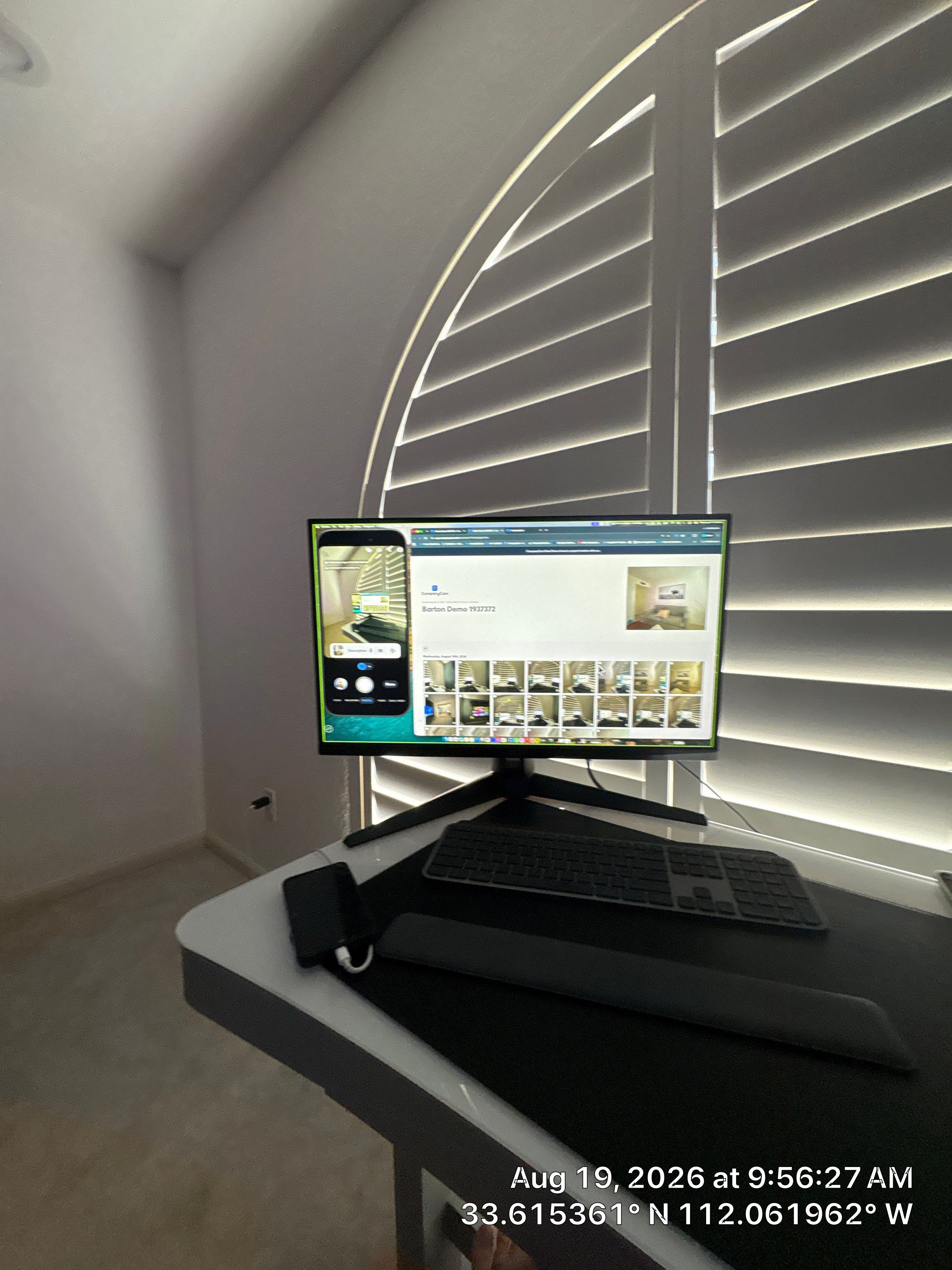 Phoenix Home Office Renovation with Arched Plantation Shutters by CompanyCam Sales Demo