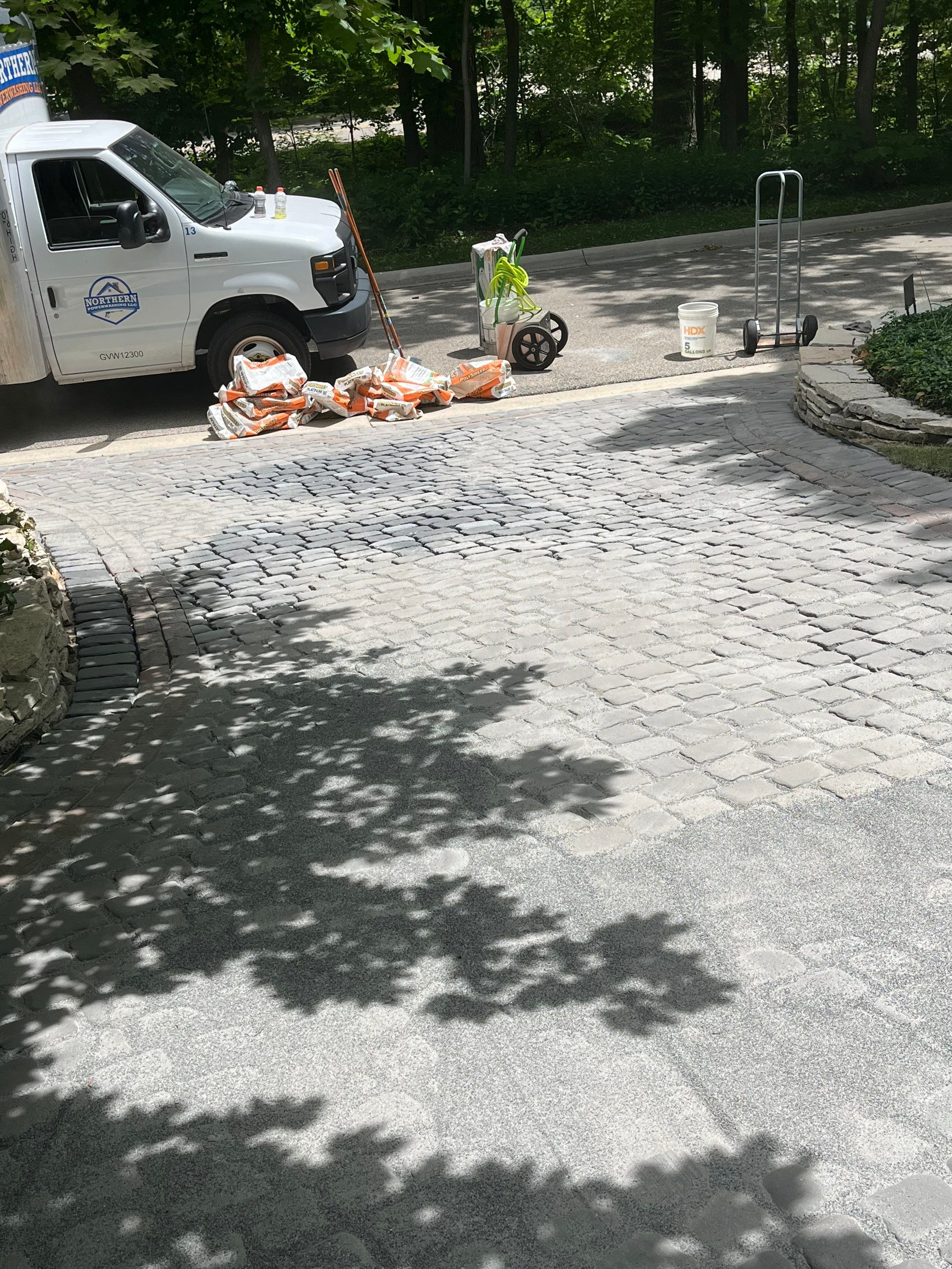 Glencoe, IL brick paver clean sand seal, repair, and reseal by Northern Power Washing LLC.