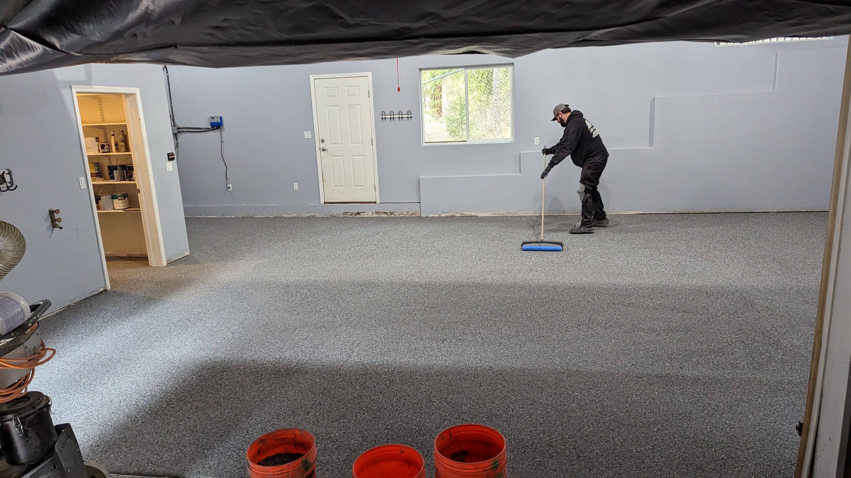 Garage Transformation using Slate Hybrid by Croc Coatings, LLC