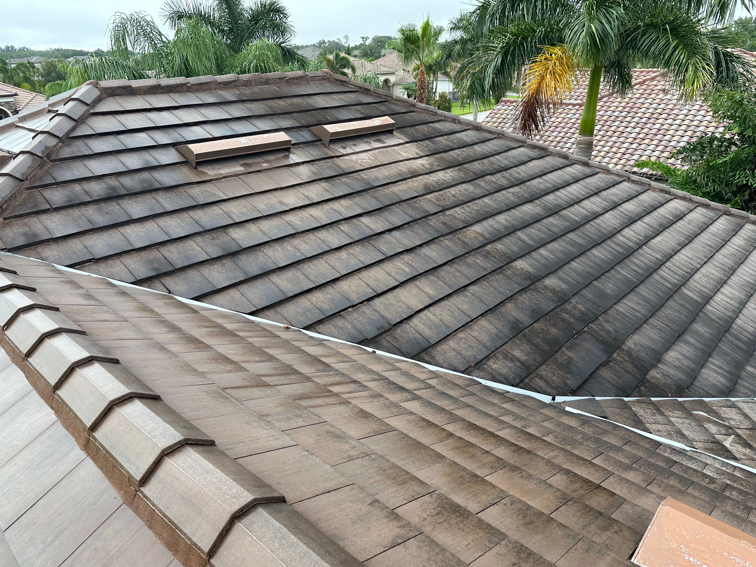 Flat Tile Roof Cleaning, House Wash & Sidewalk Cleaning in Enclave at Country Meadows, Bradenton, FL | Sunshine AquaWash by Sunshine AquaWash