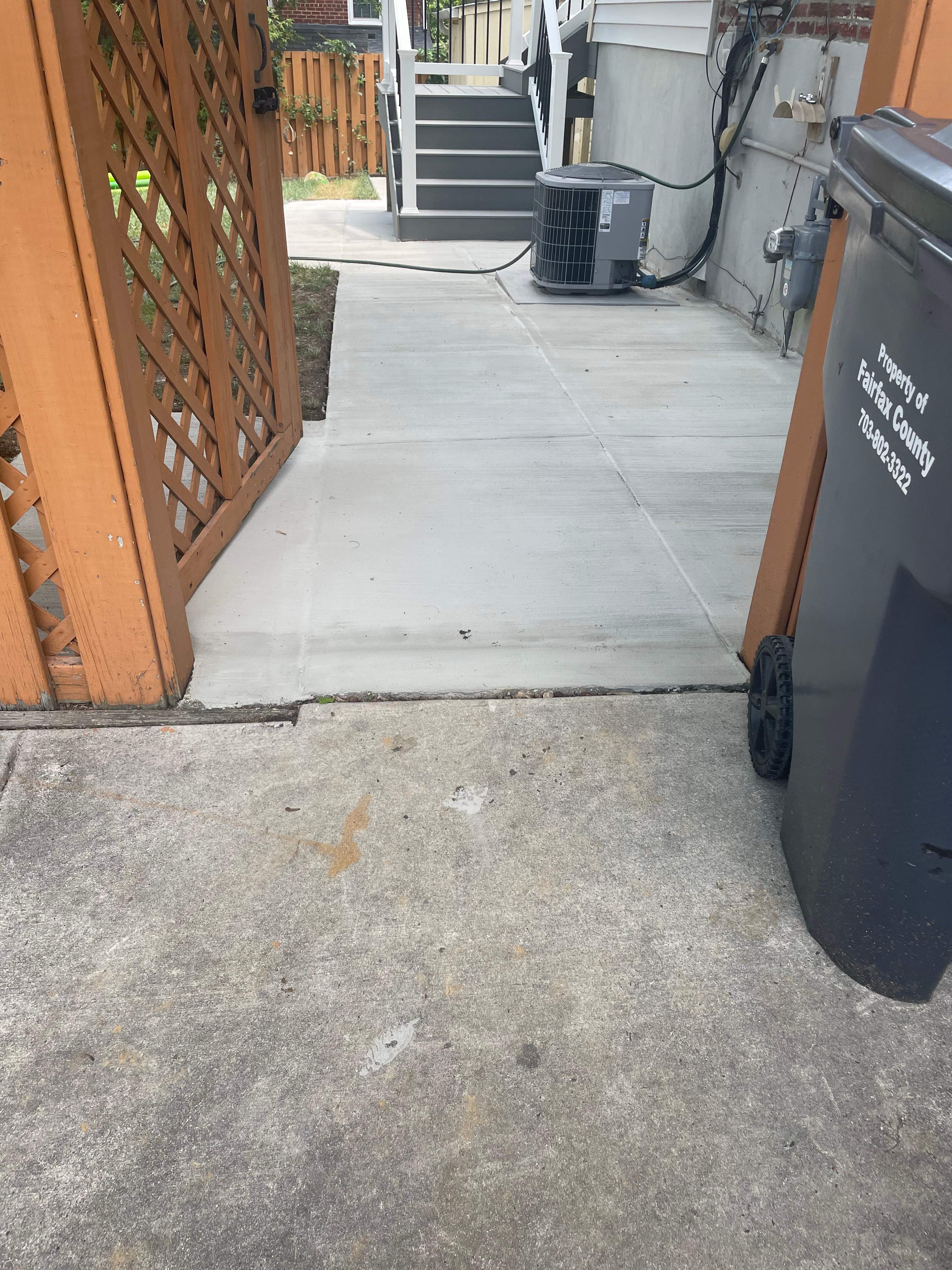 Deck resurfacing, railing replacement and concrete resurfacing by Fairfax Contractors, LLC