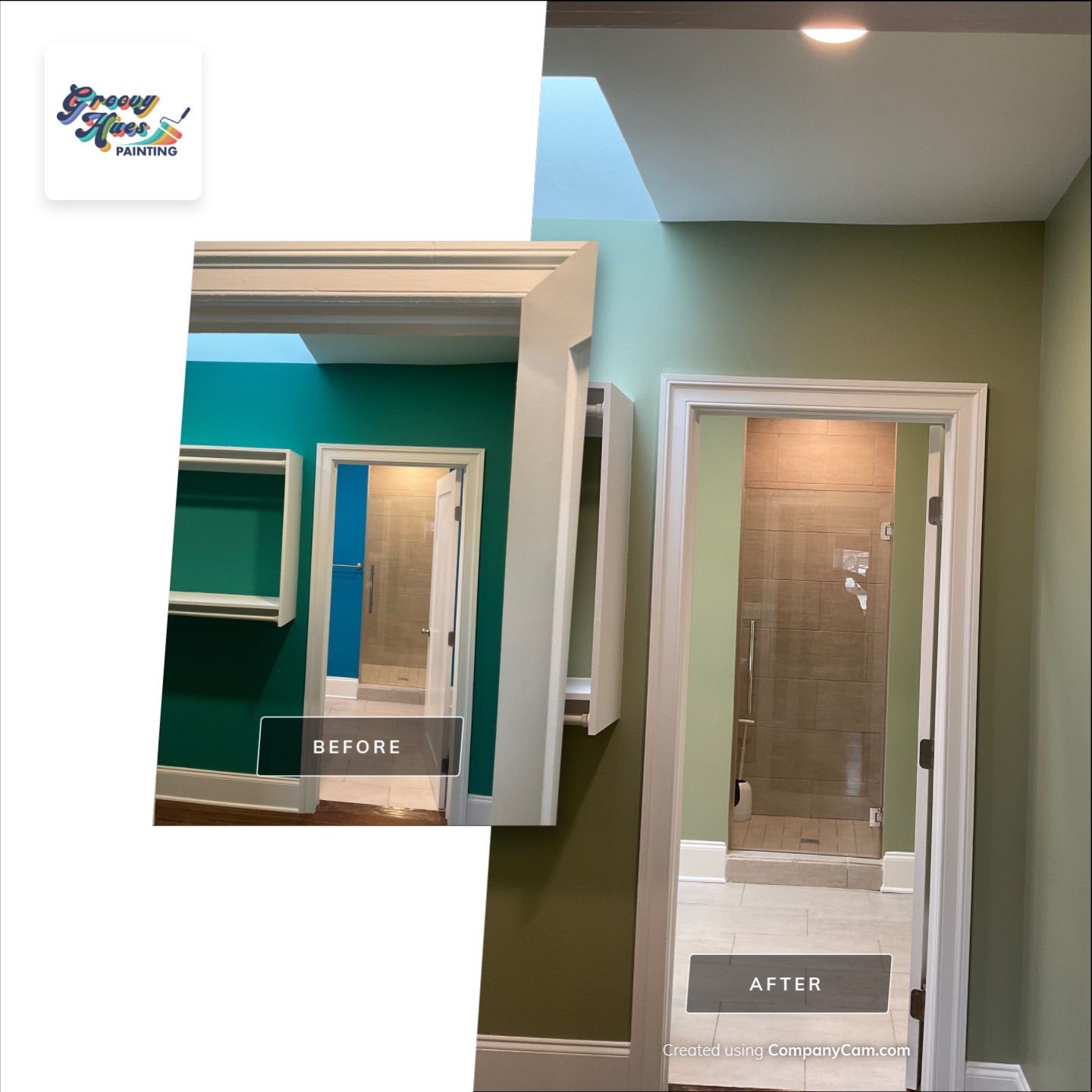 A Colorful, Calming Interior with Soft Greens and Bold Accents by Groovy Hues