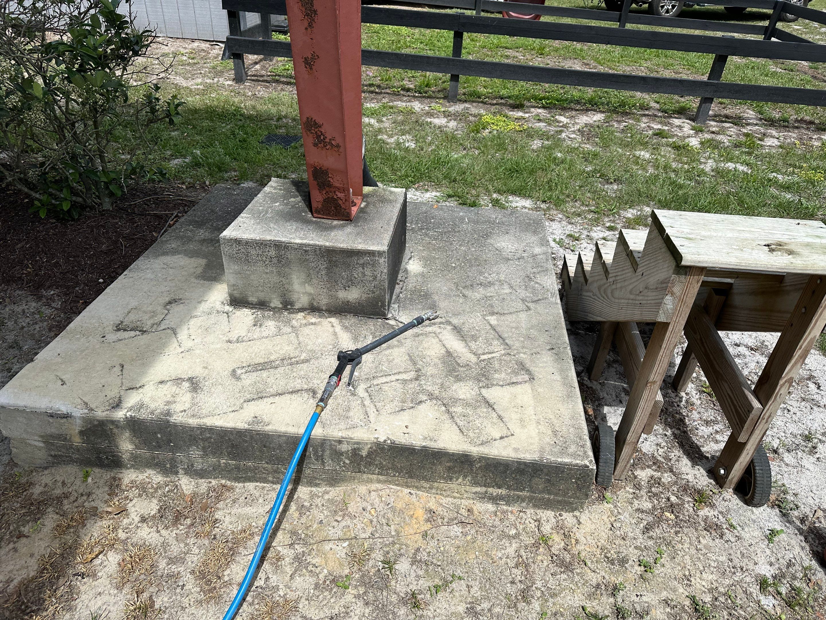 Vinyl Horse Fence & Concrete Pier Cleaning at Lesley Cox Equestrian, Parrish, FL | Sunshine AquaWash by Sunshine AquaWash