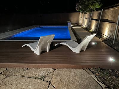 Modern Plunge Pool with Tiled Sheer-Descent Water Wall