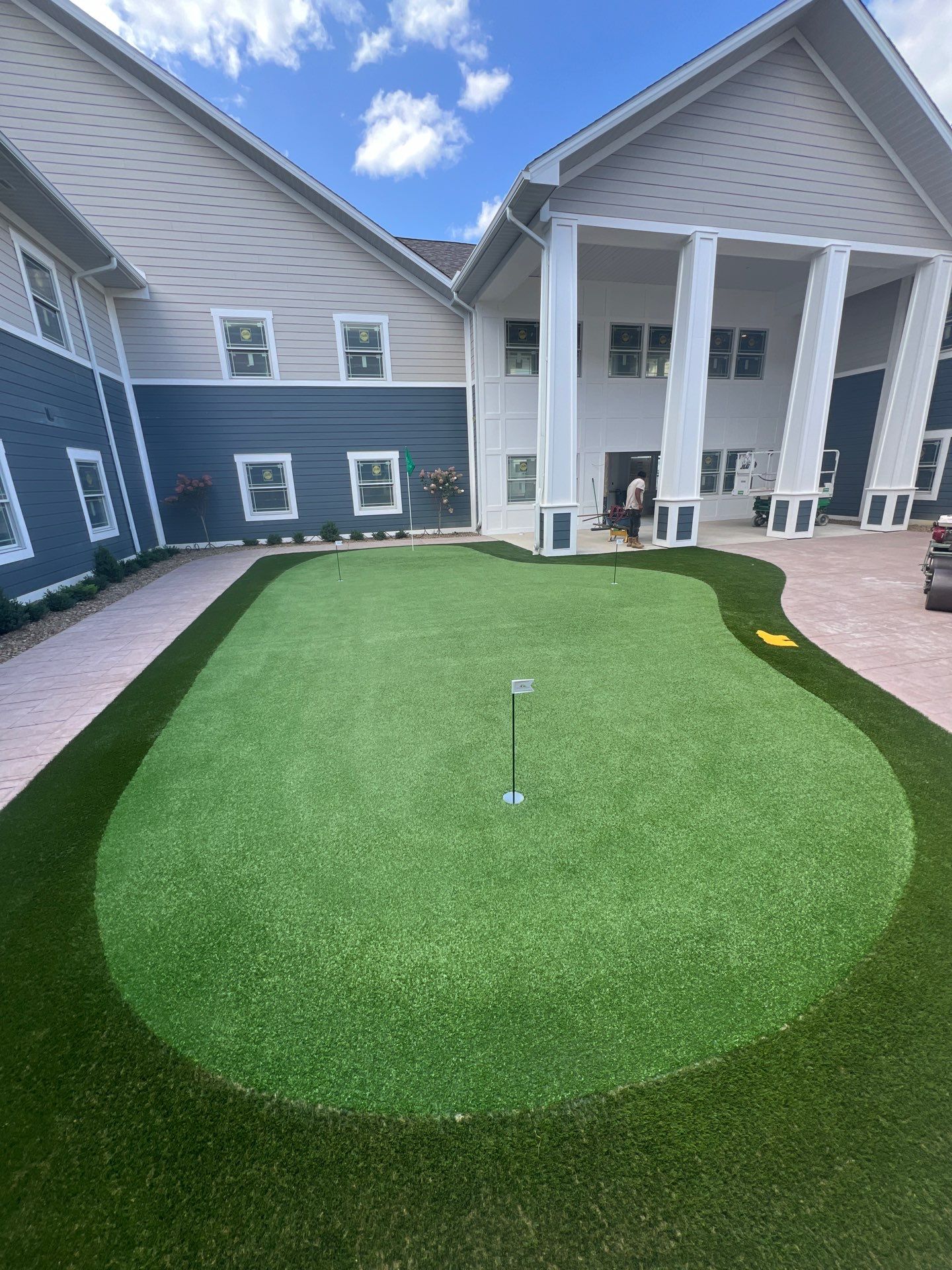 Senior Living Synthetic Golf Green Installation at Saybrook Inn by Southwest Greens Midwest
