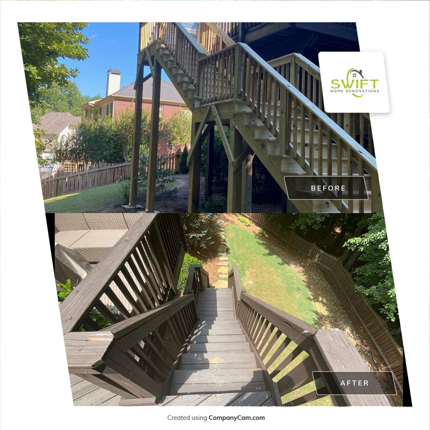 Deck Stair Rebuild and Wood Deck Repairs in Woodstock by Swift Home Renovations
