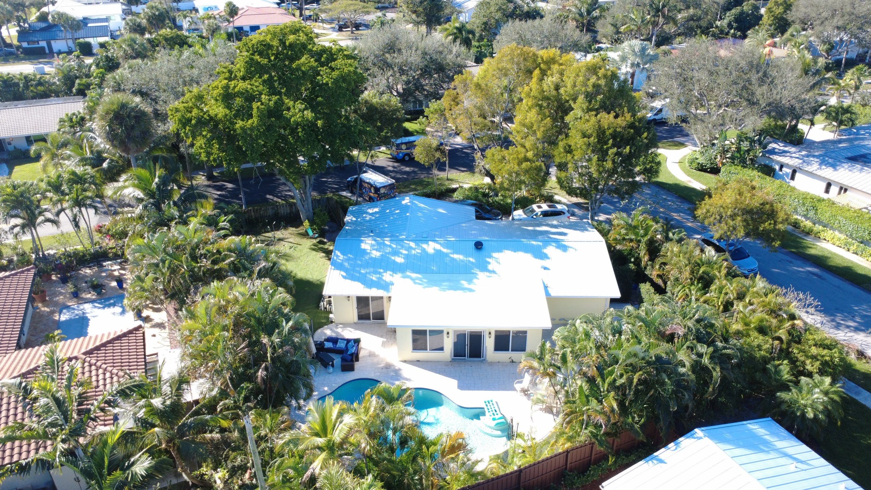 Residential Roofing Installation using 1" Nail strip metal roof by BLUES BROTHERS CONSTRUCTION CORP