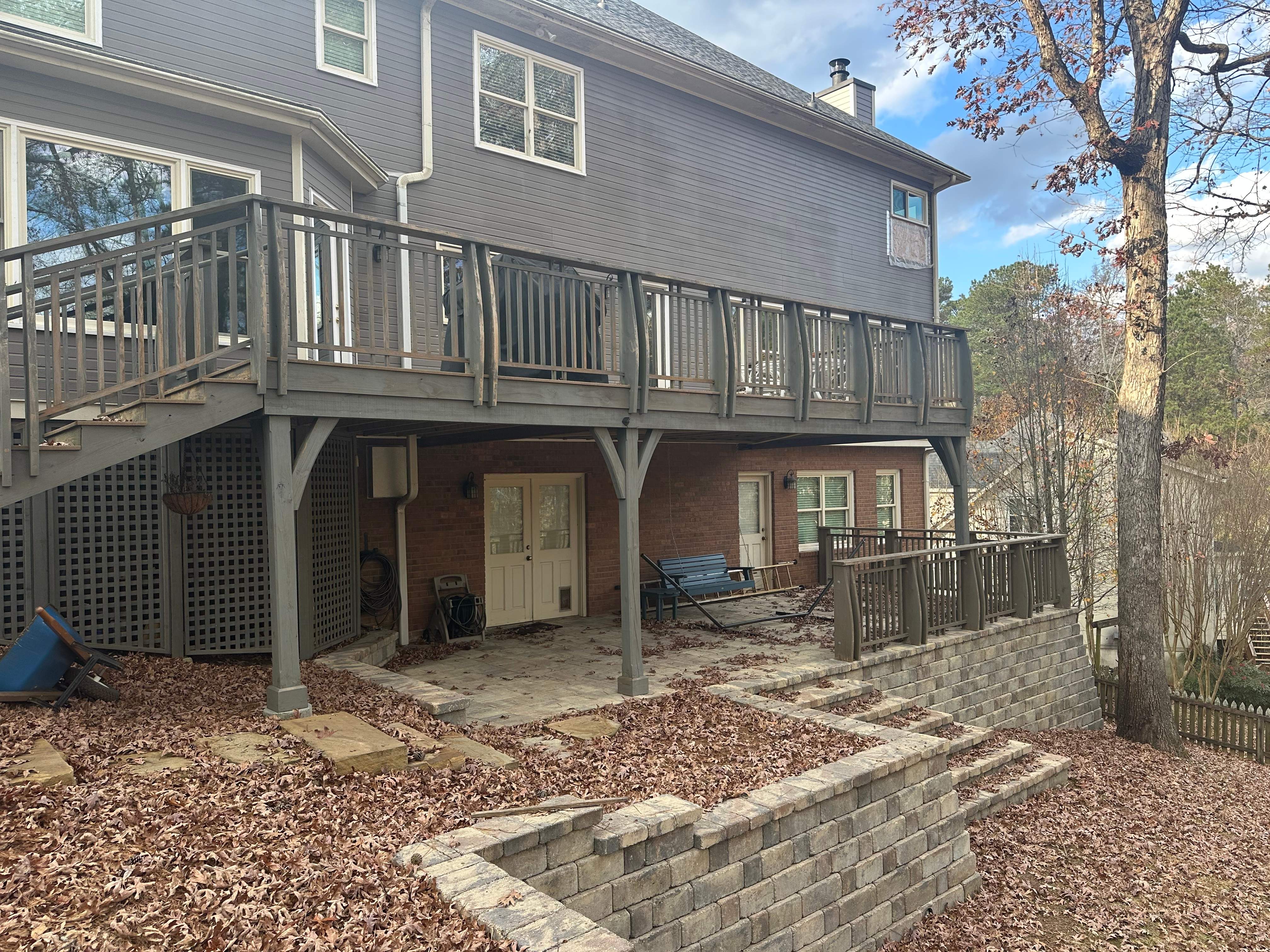 James Hardie Siding Replacement, Exterior Painting, Deck Stain, and Gutter Installation in Peachtree Corners, GA by Nelson Exteriors