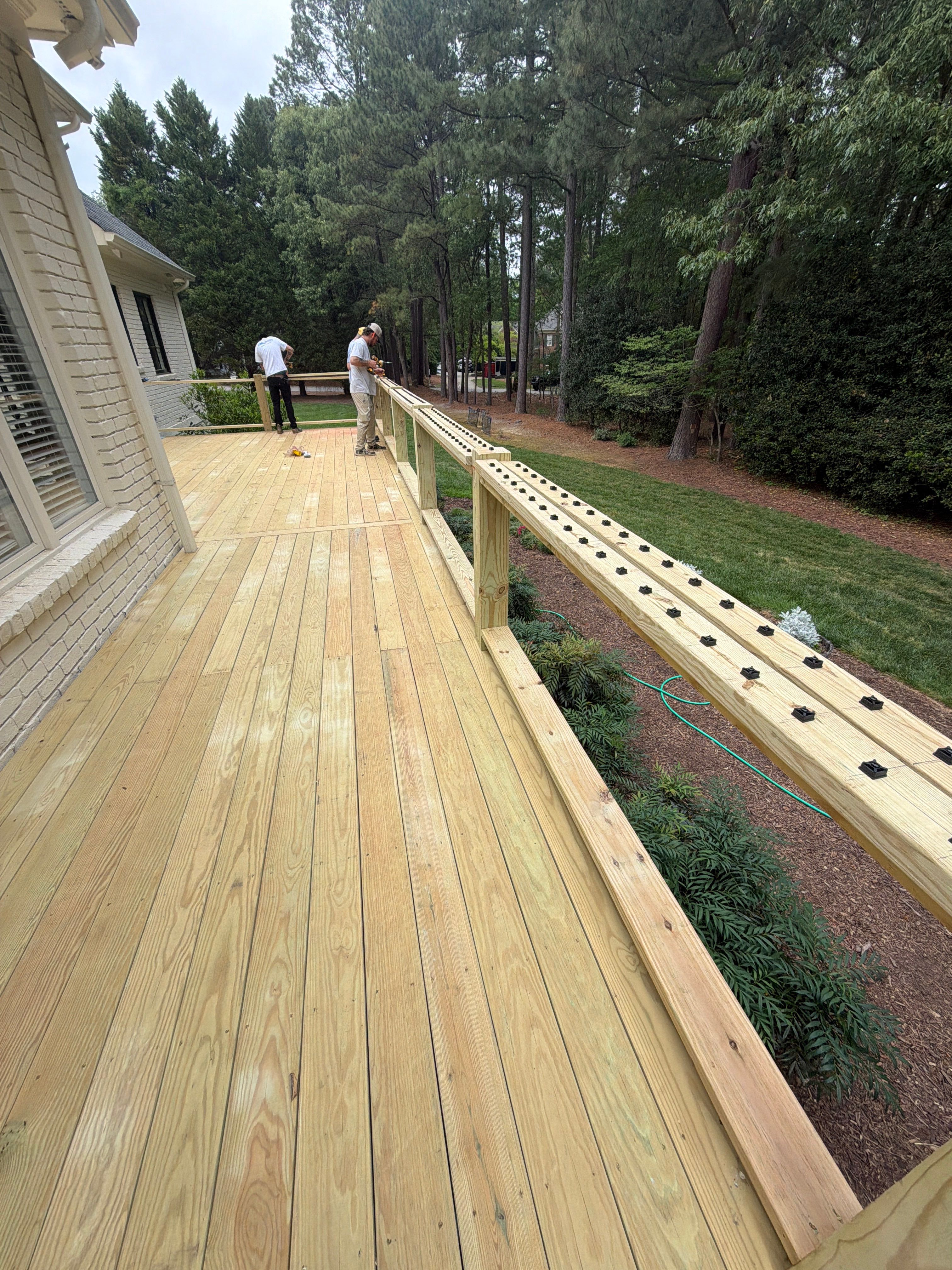 Deck Stain, Round Balusters & Screened Porch Transformation by Billy Weatherspoon Contractor
