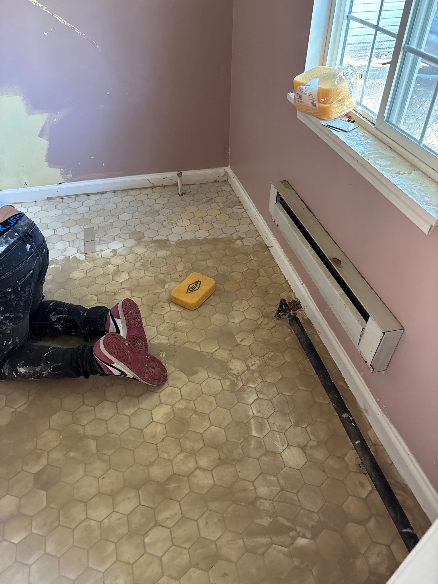 Custom Bathroom Remodel and Marble Tile Installation in Bellevue by Footprints Floors Kentucky
