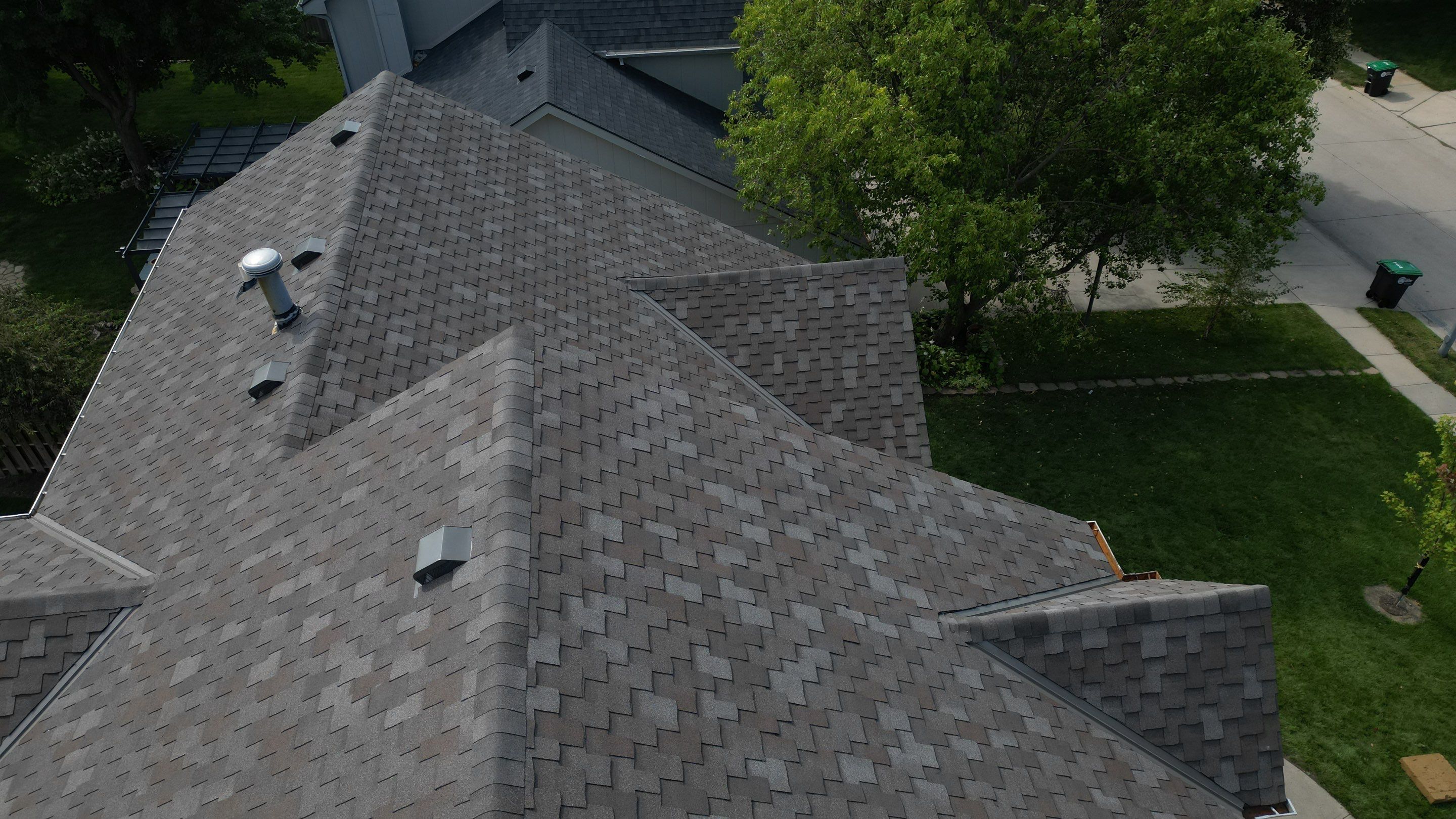 Residential Roofing Installation using IKO ArmourShake in Chalet Wood by Lightning Exteriors